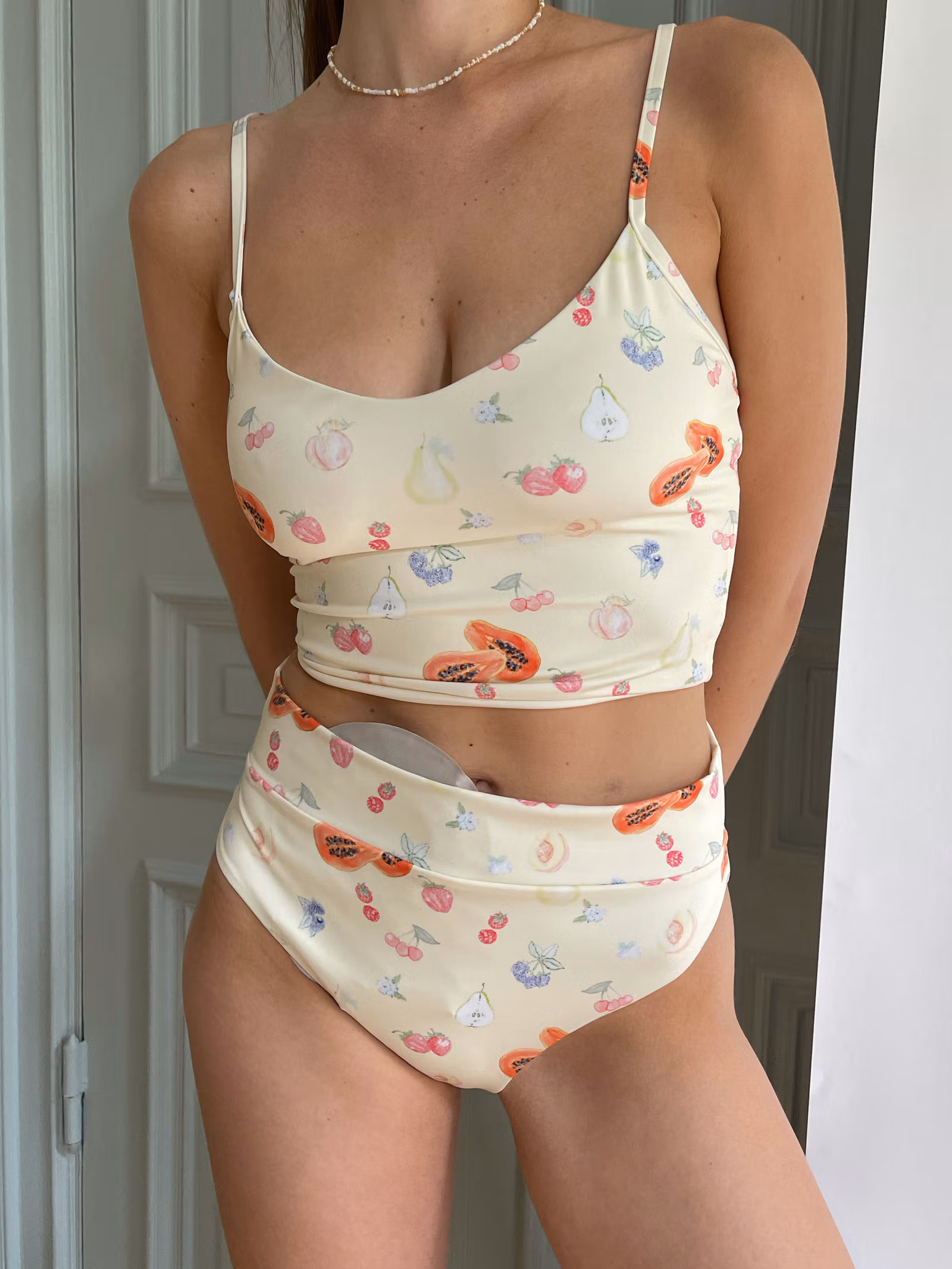 High Waist Bottom Fruit Print