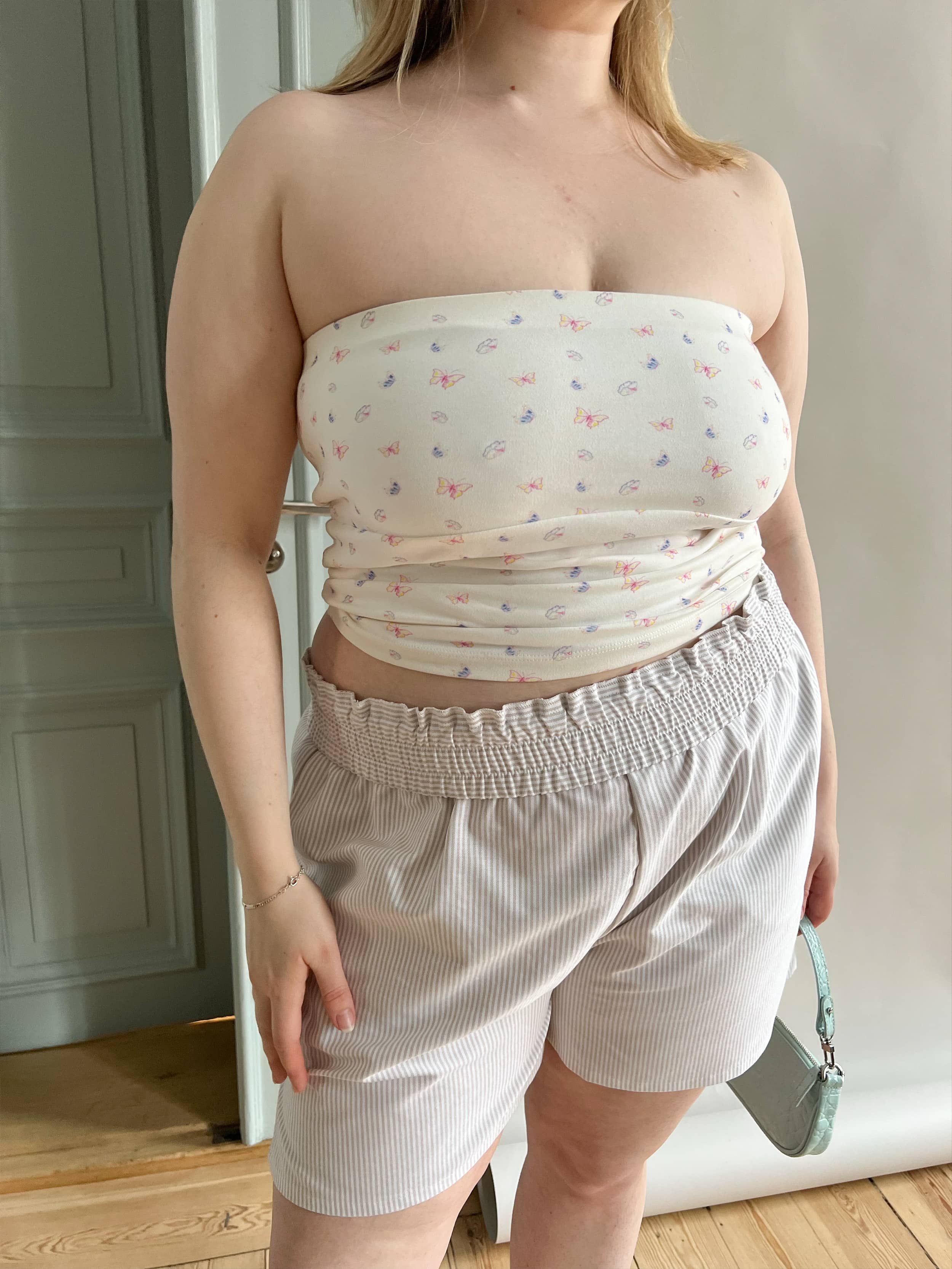 Daily Tube Top Butterfly - White Butterfly | Djerf Avenue