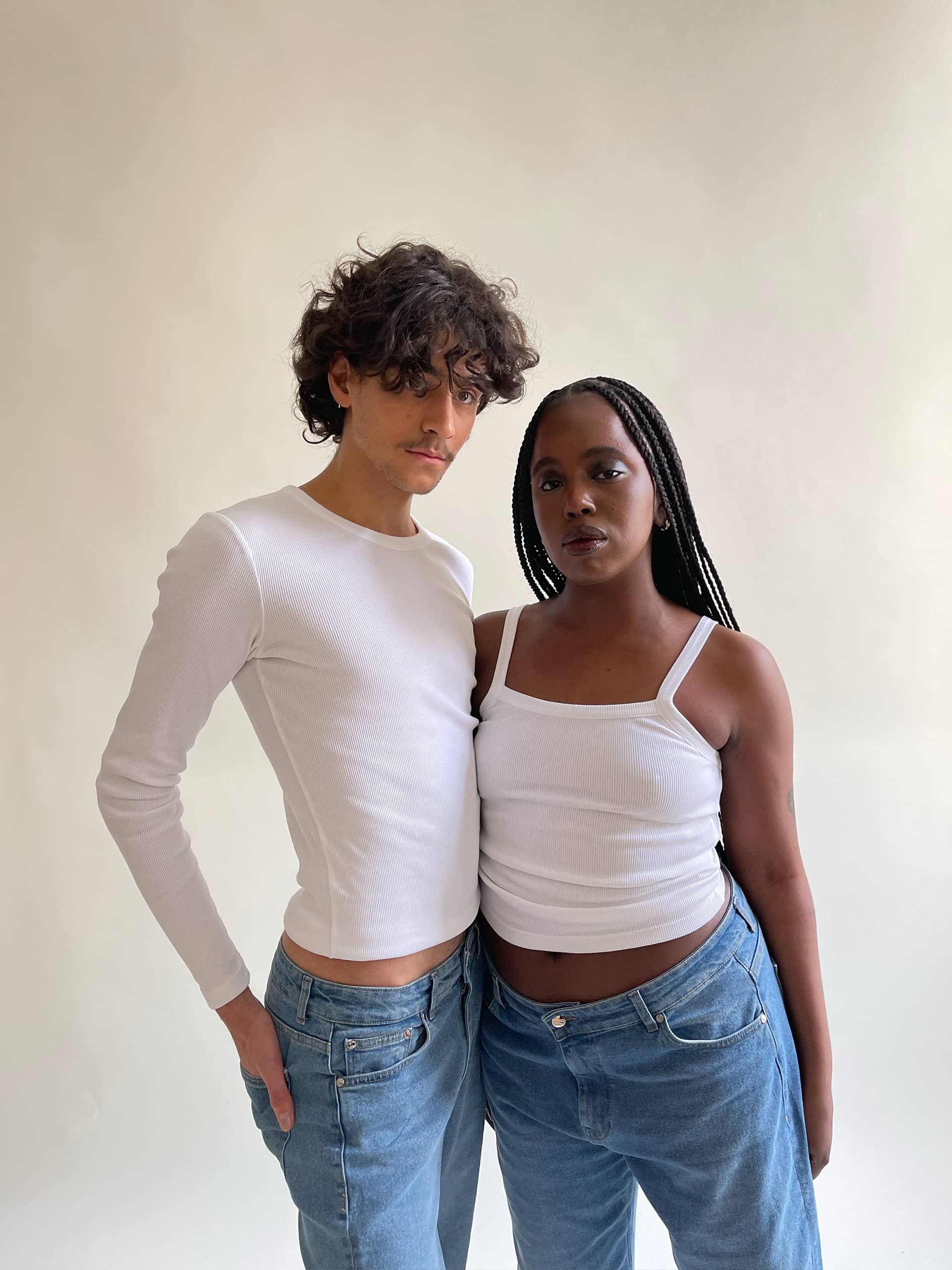 Daily Long Sleeve Top Ribbed White - White | Djerf Avenue