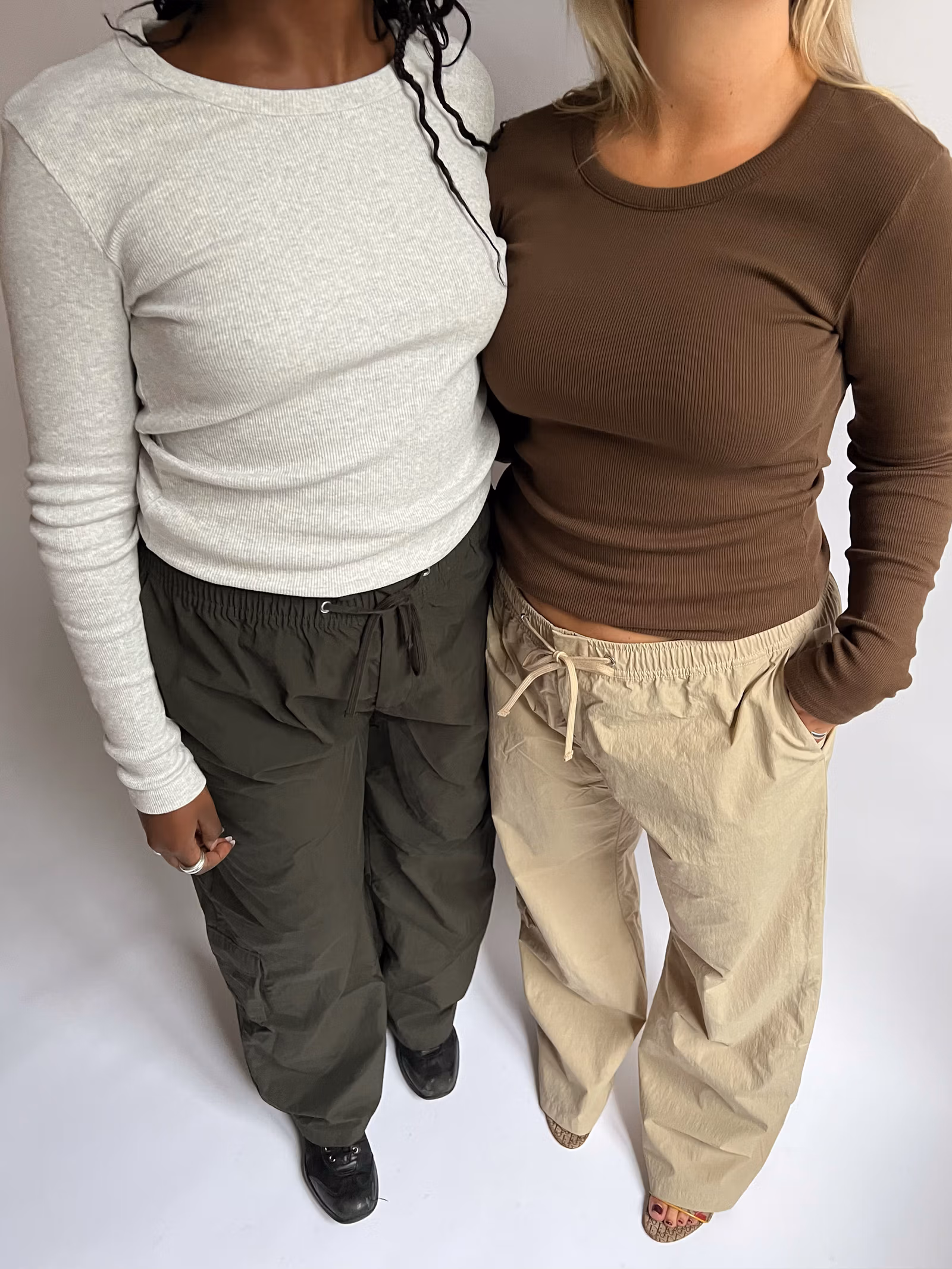 Daily Long Sleeve Top Ribbed Grey Melange