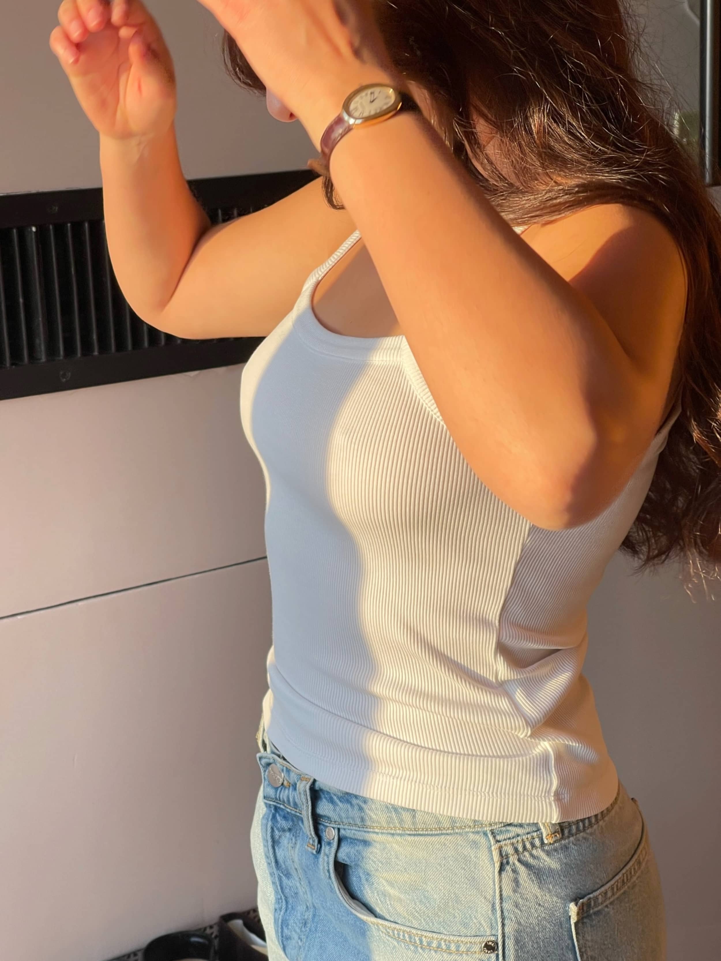 Daily Tank Top Ribbed White - White | Djerf Avenue