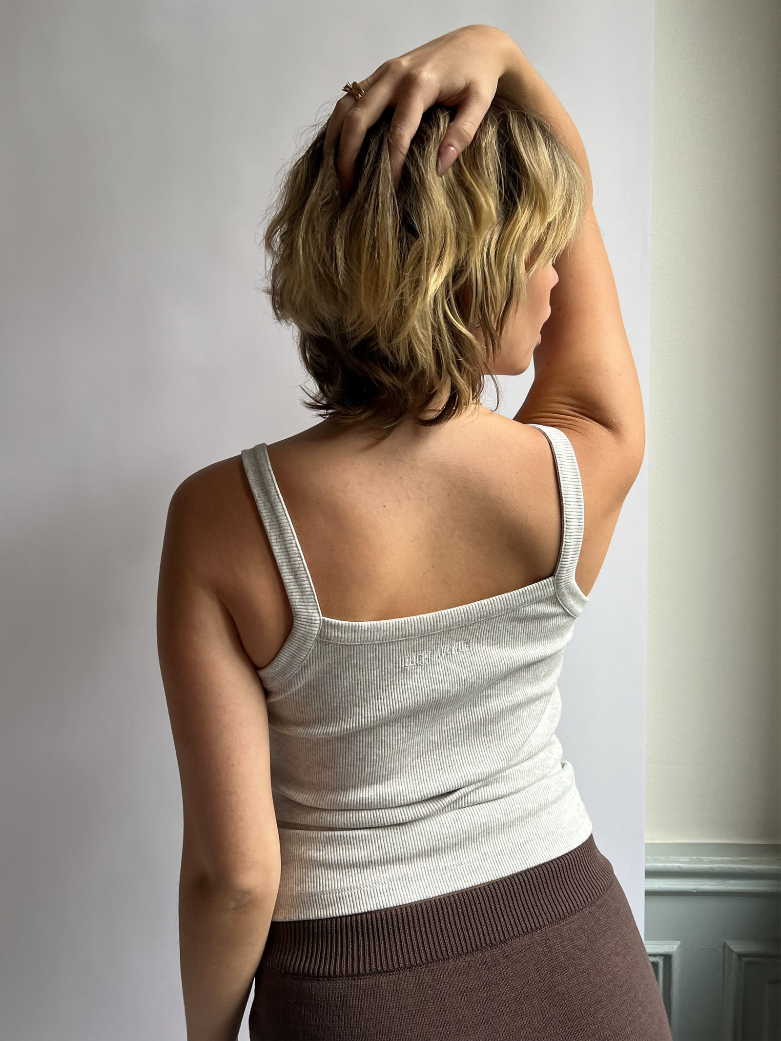 Daily Tank Top Ribbed Grey Melange
