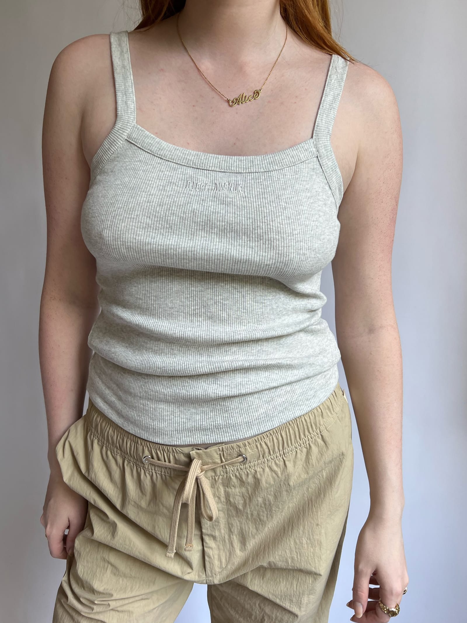 Daily Tank Top Ribbed Grey Melange