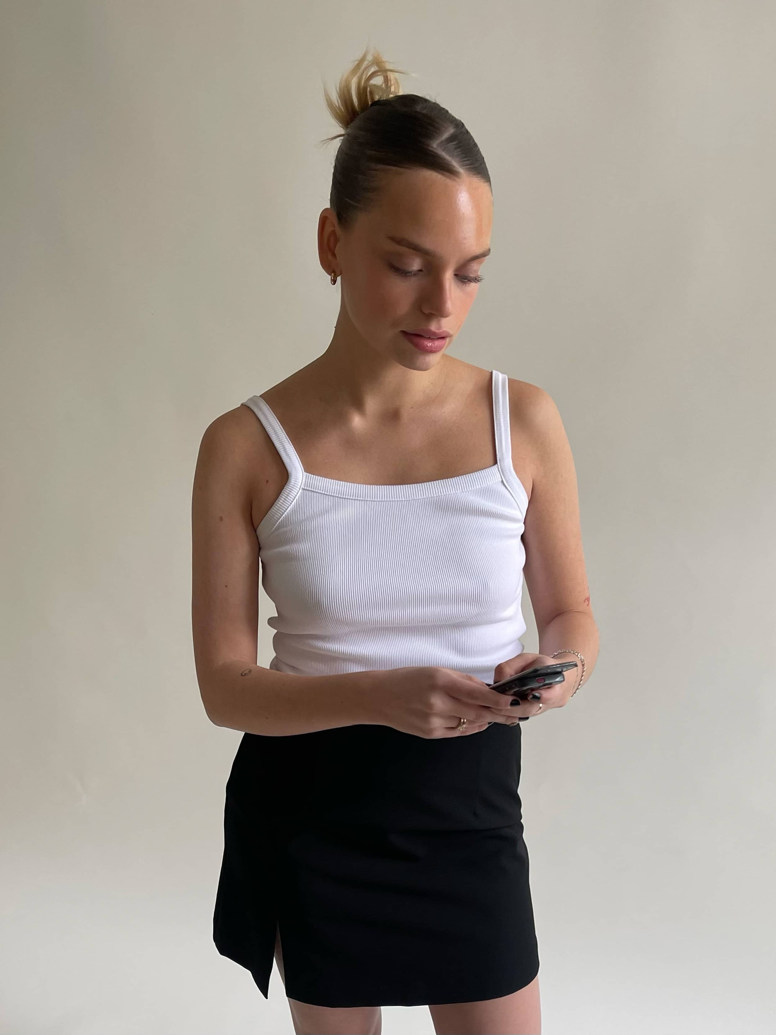 Daily Tank Top Ribbed White - White | Djerf Avenue