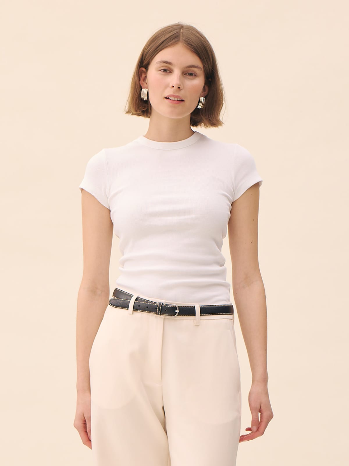 Daily T-Shirt Ribbed White