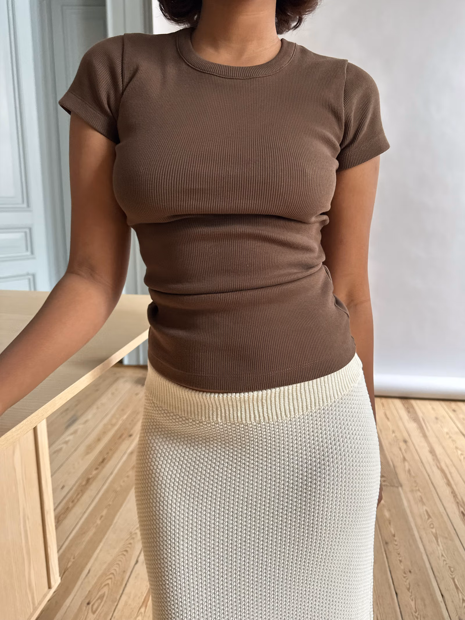 Daily T-Shirt Ribbed Cocoa