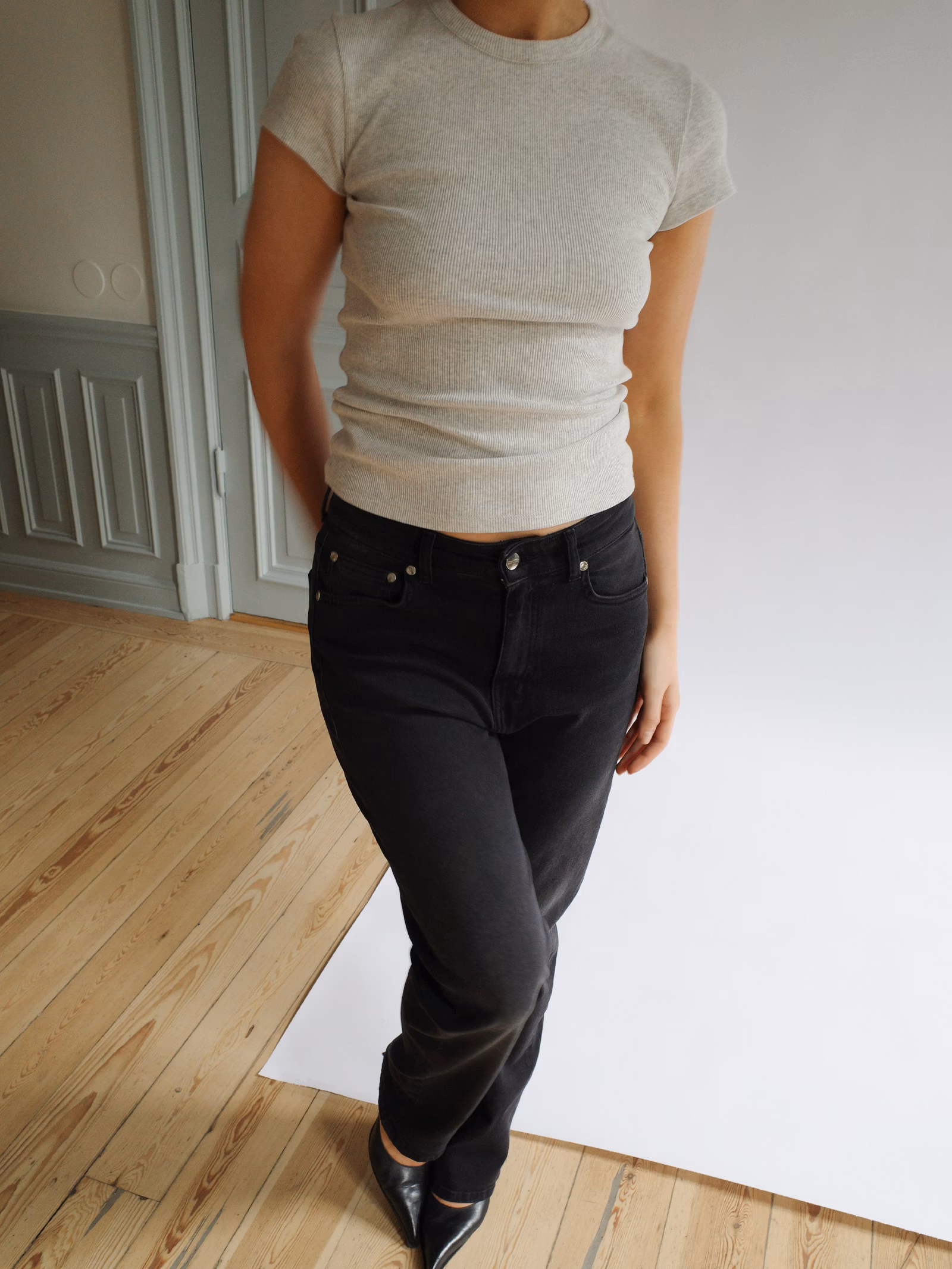 Daily T-Shirt Ribbed Grey Melange