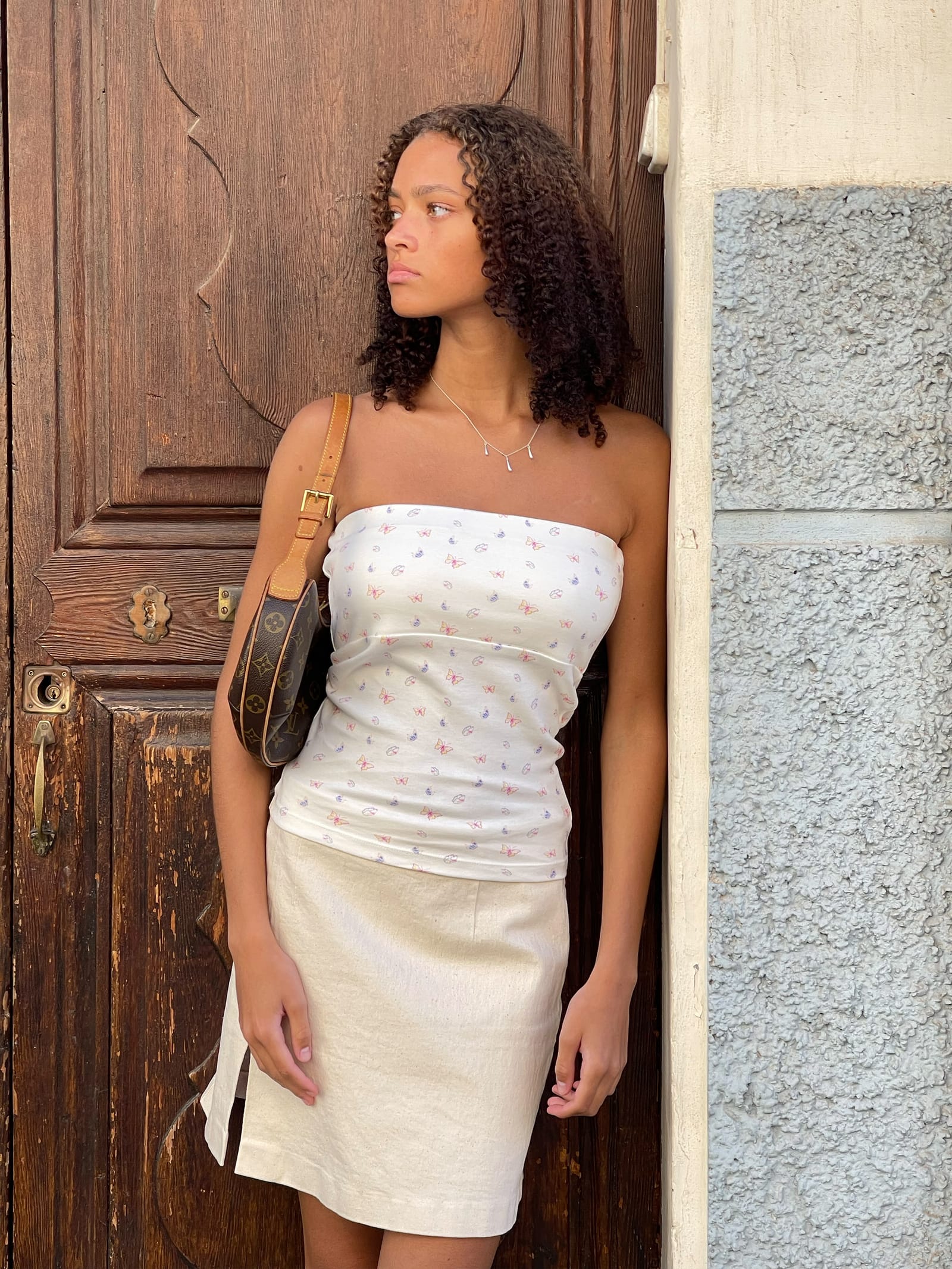 Denim Must Have Mini Skirt Cream