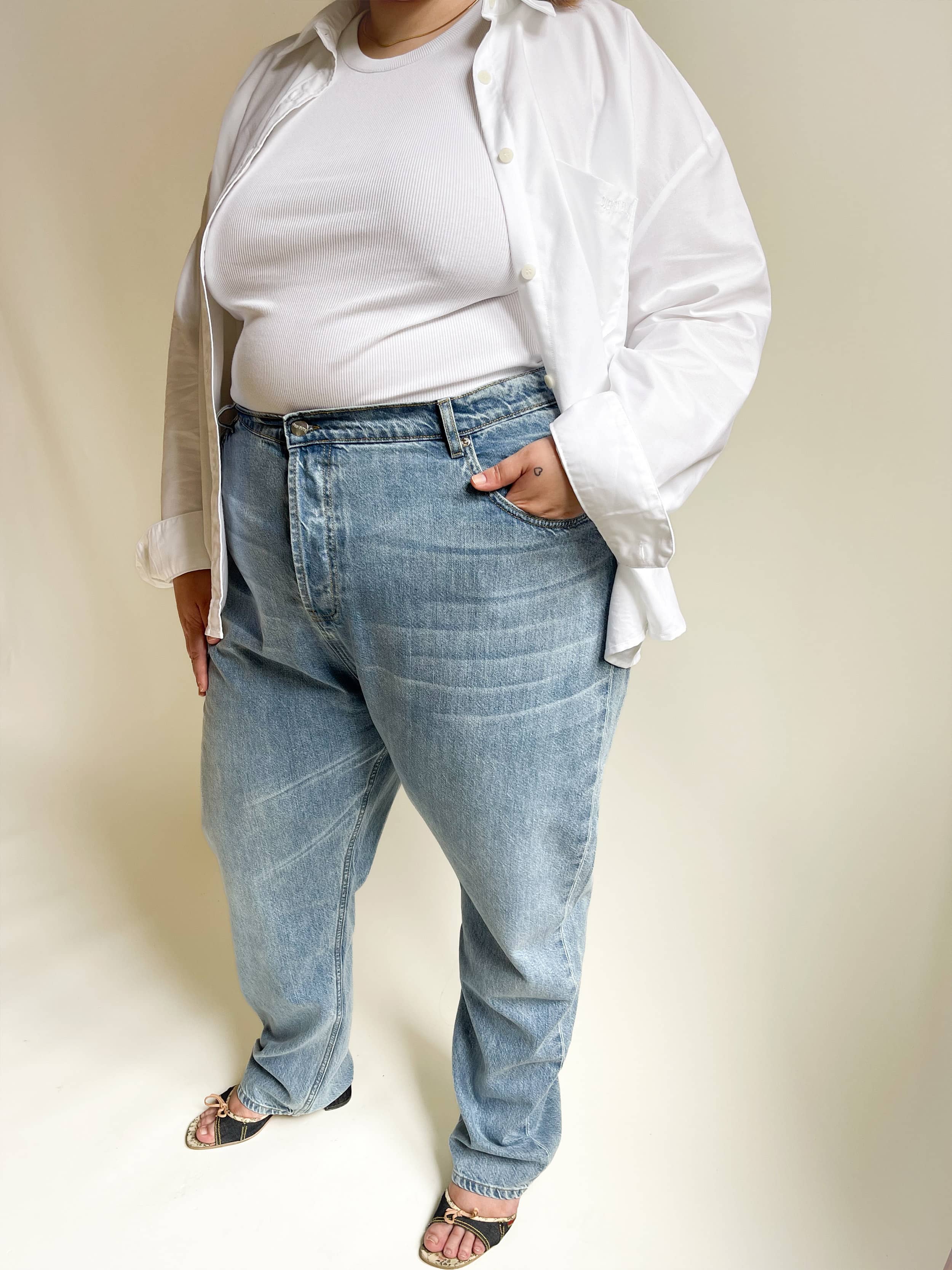 パンツ djerf avenue denim Relaxed Jeans Washed Blue - Washed Blue | Djerf Avenue