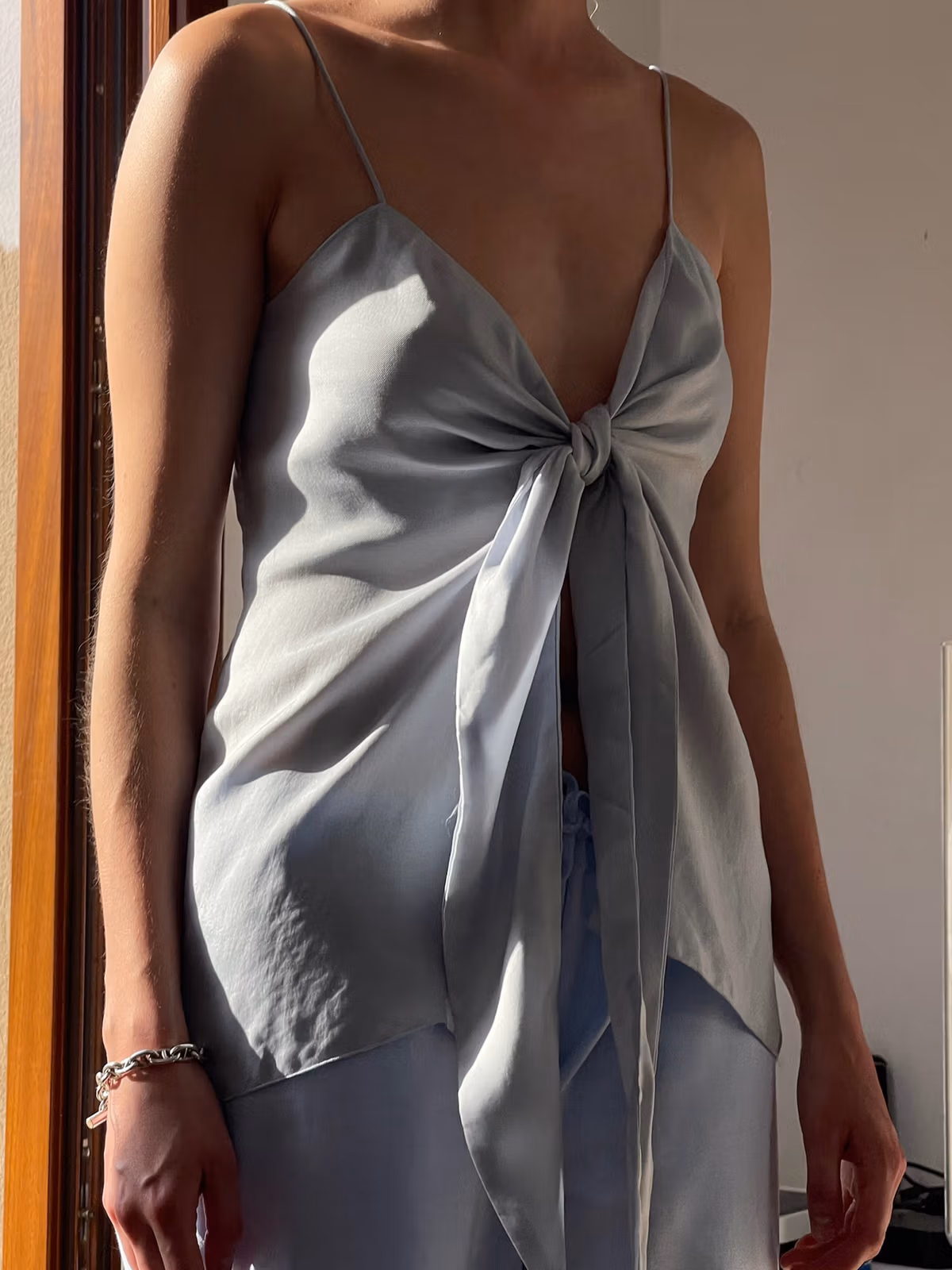 Tie Tank Top Baby Blue