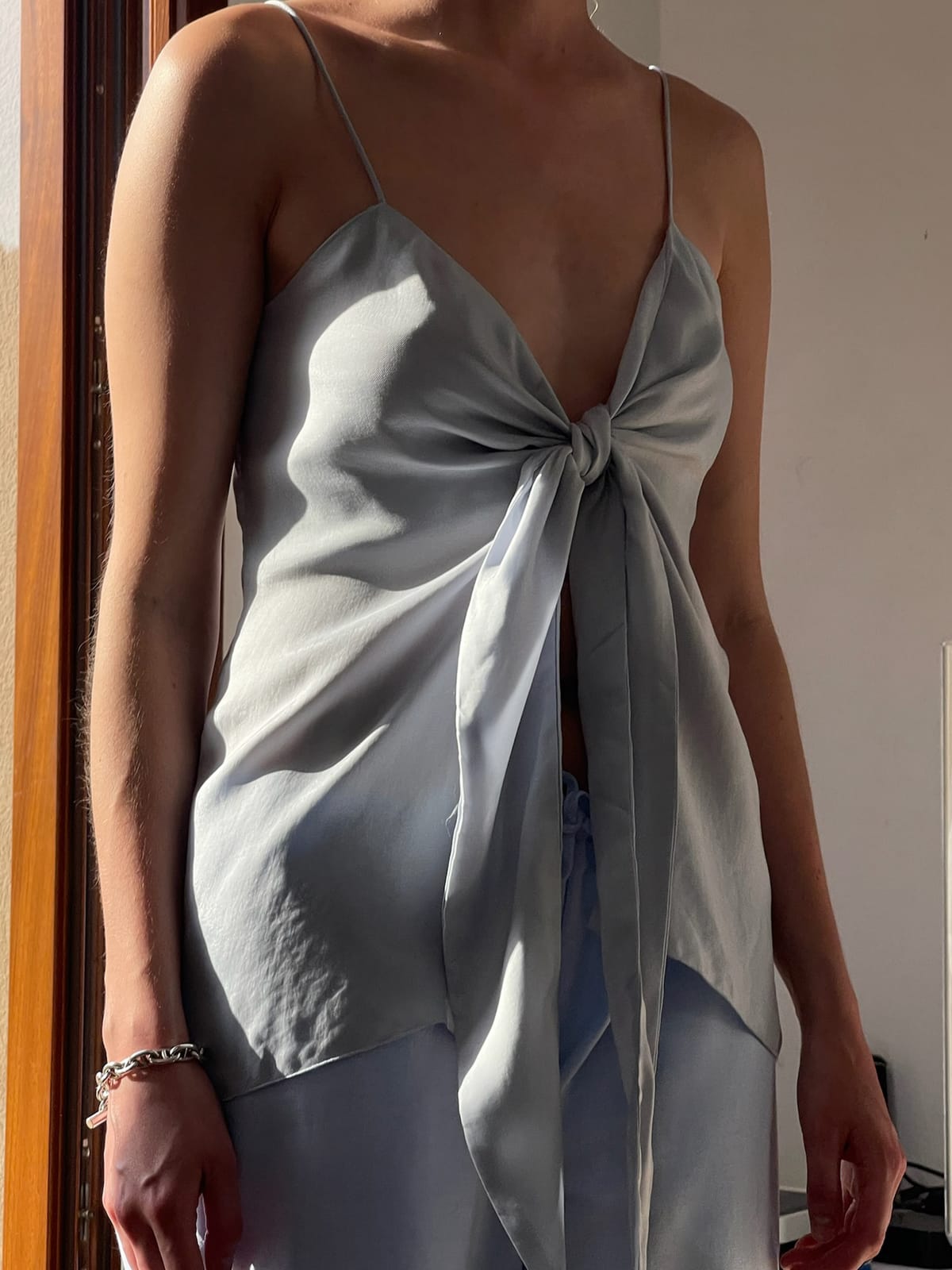 Tie Tank Top Baby Blue