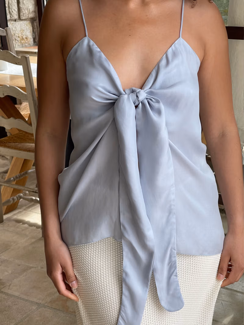 Tie Tank Top Baby Blue