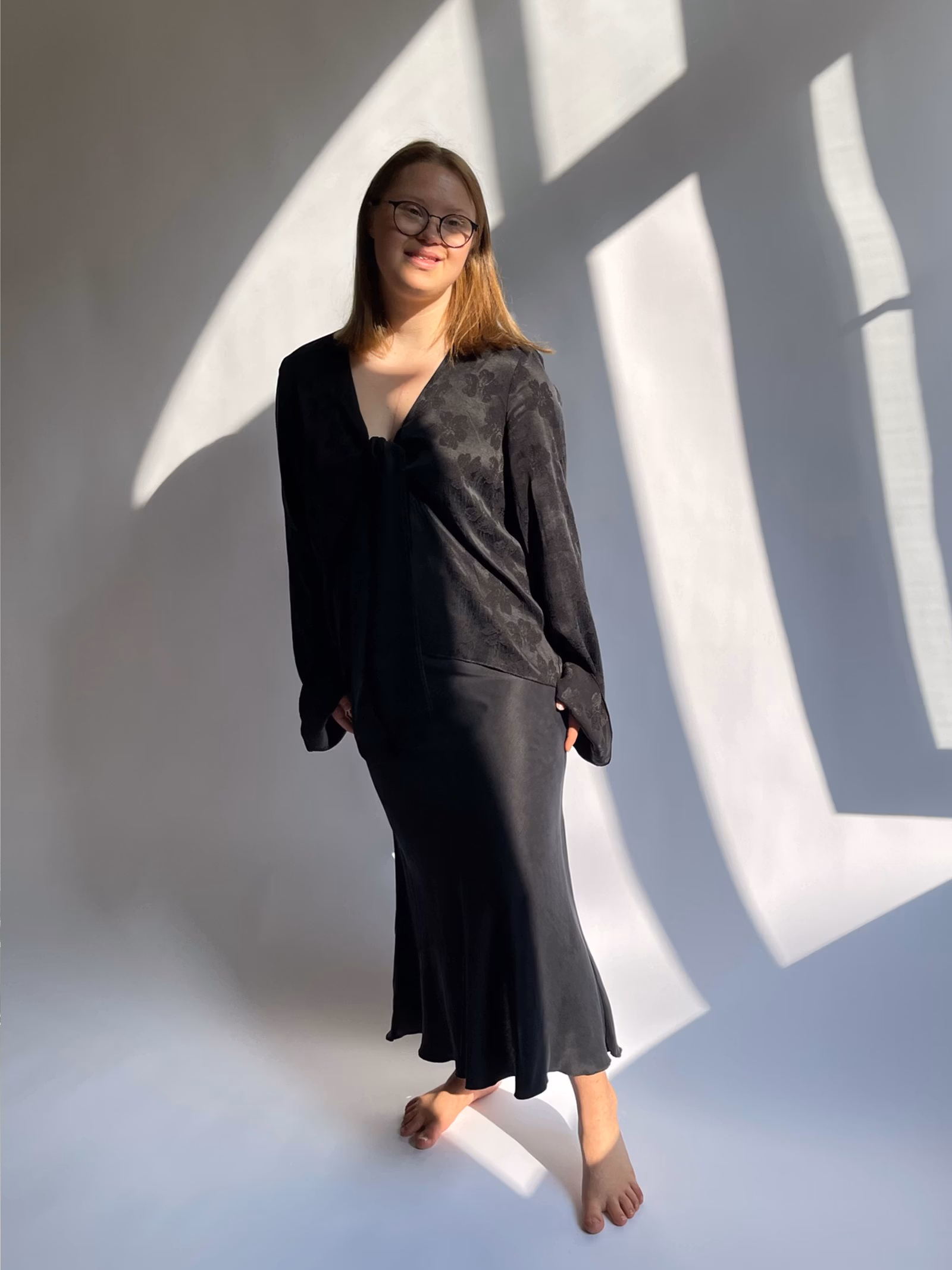 Tie Top Long Sleeve Black