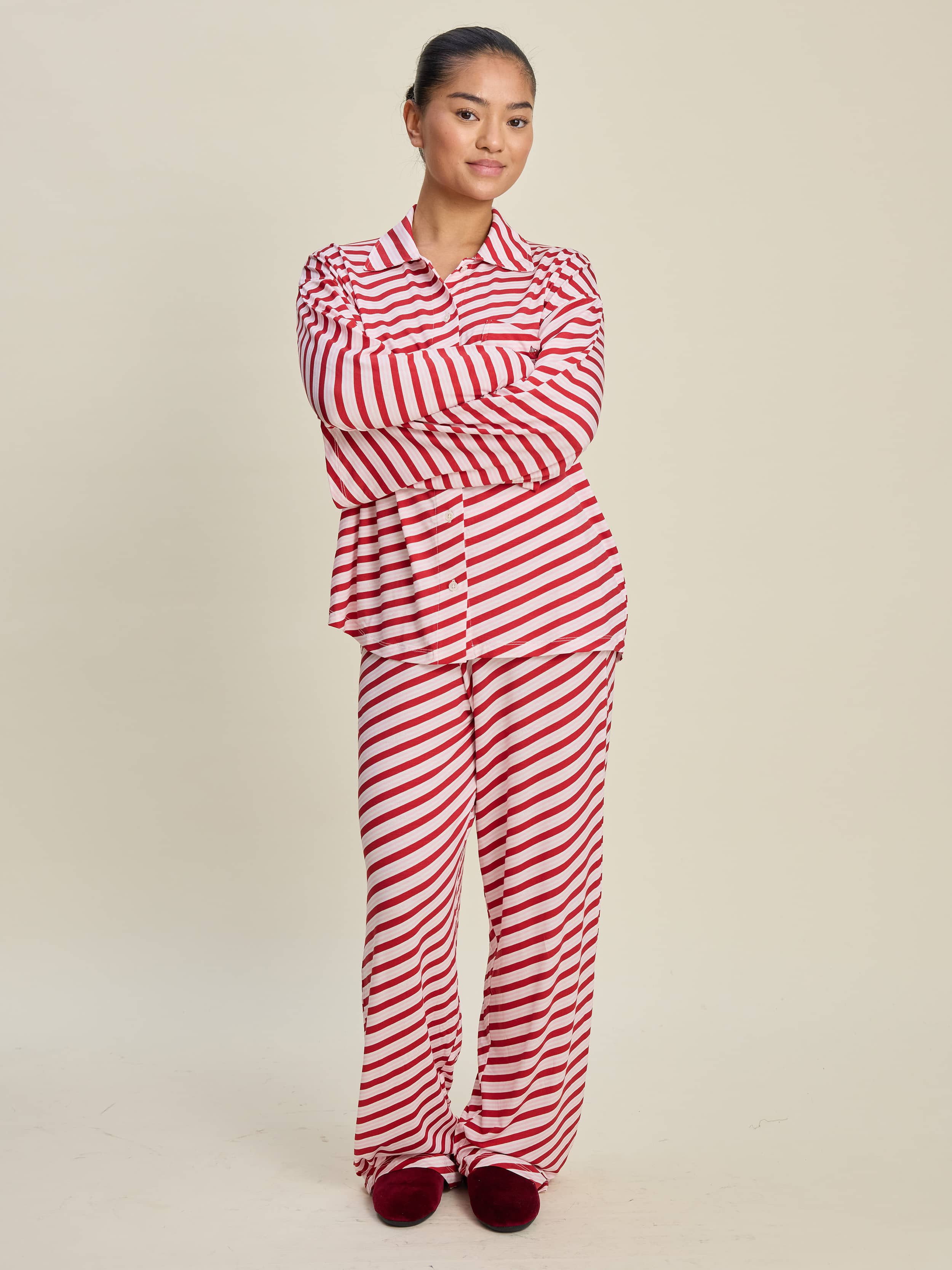 Go Slow Pants Candy Cane - Candy Cane | Djerf Avenue