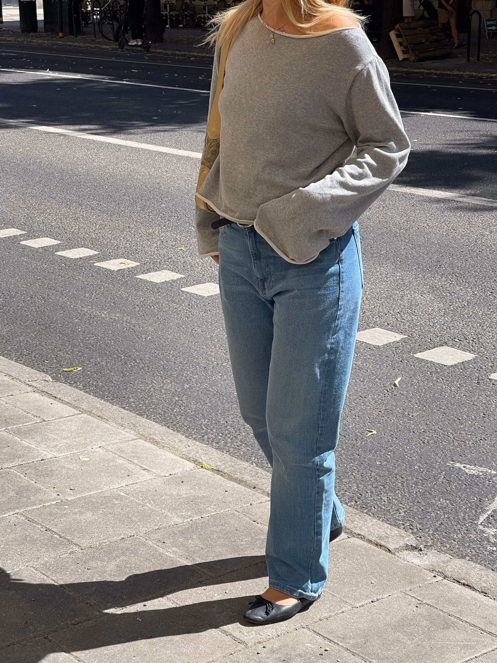 Bateau Neck Sweater Grey