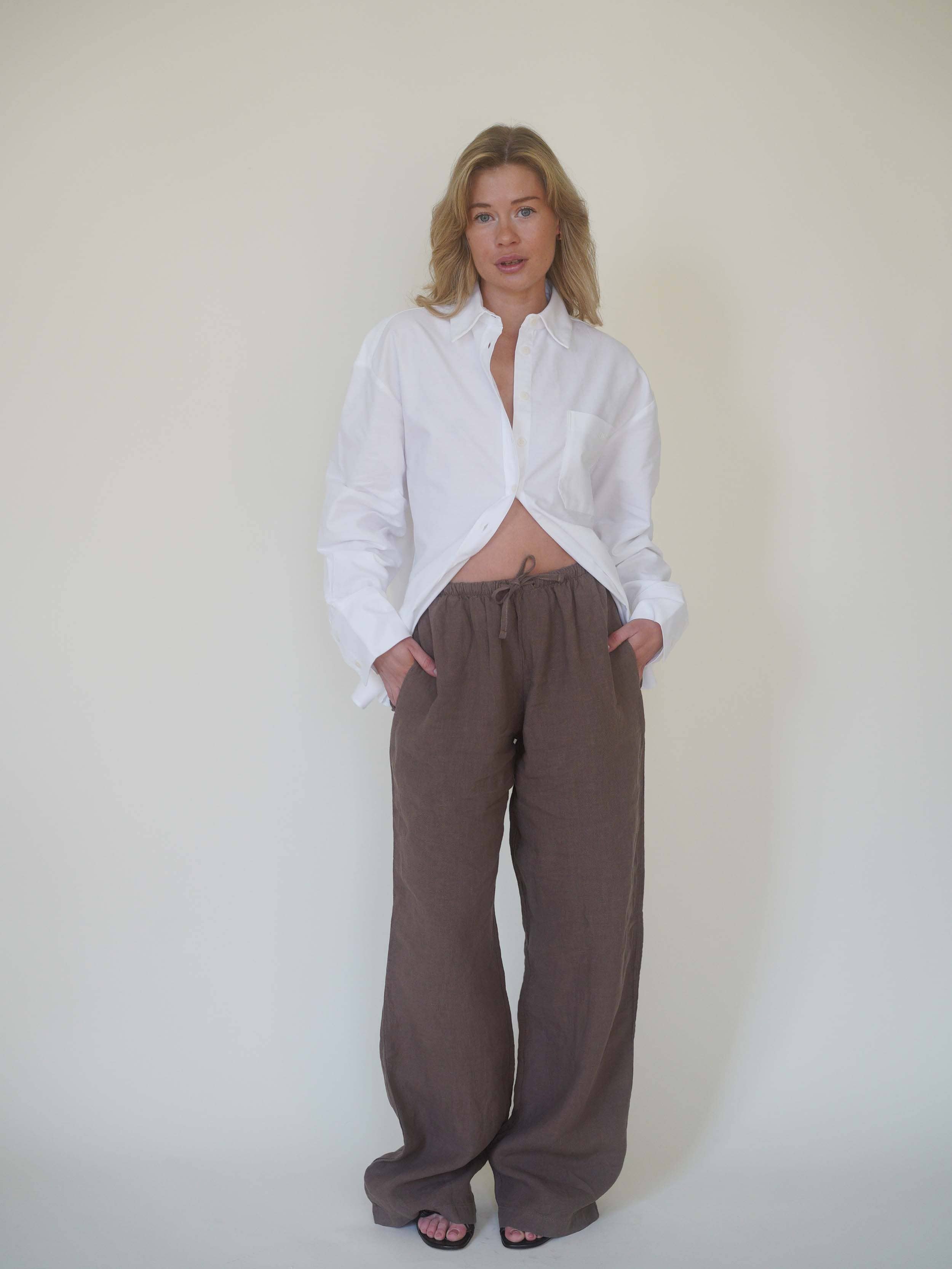 Linen Pants Brown - Brown | Djerf Avenue Linen Pants Brown - Brown | Djerf Avenue
