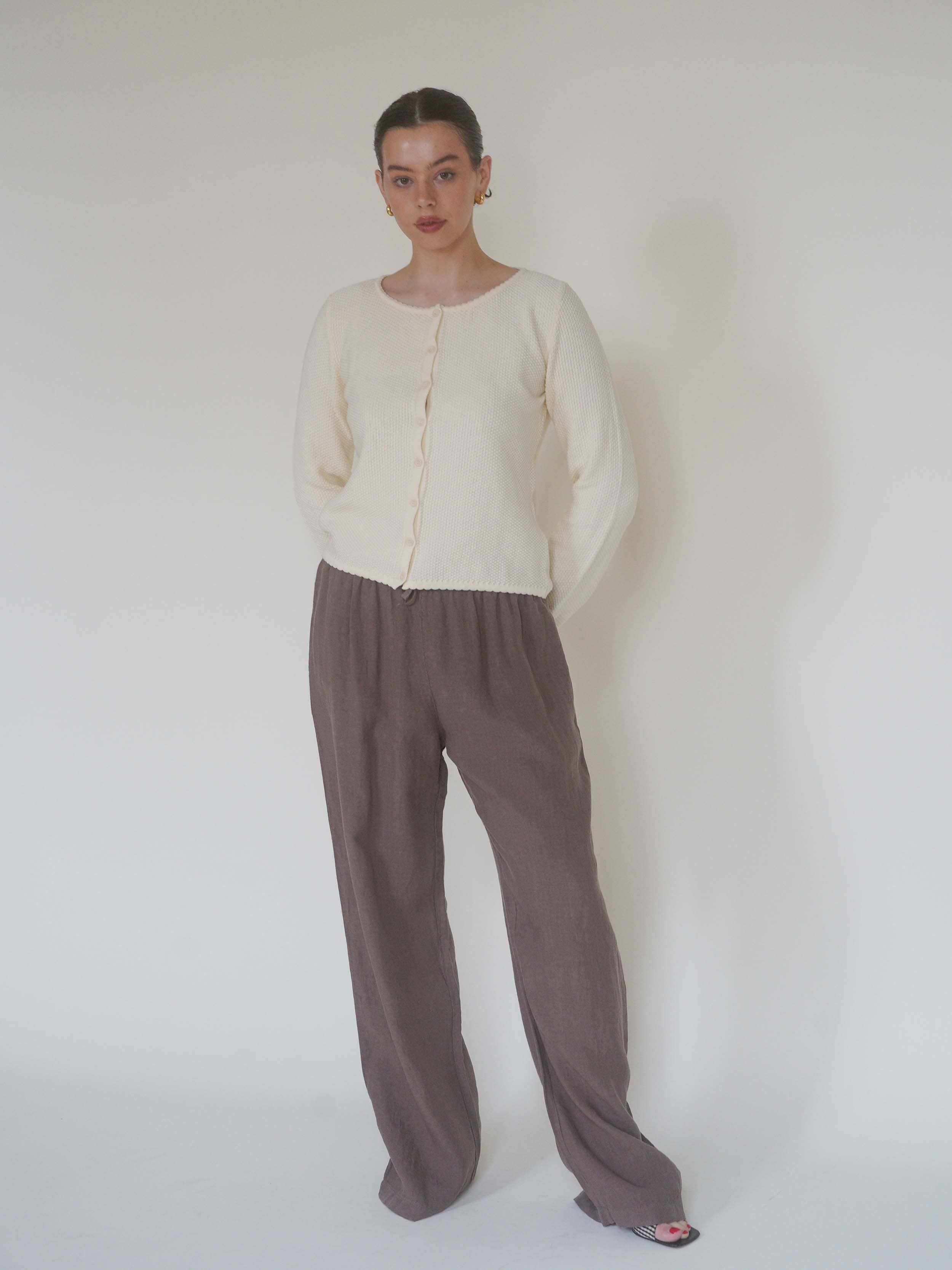 Linen Pants Brown - Brown | Djerf Avenue