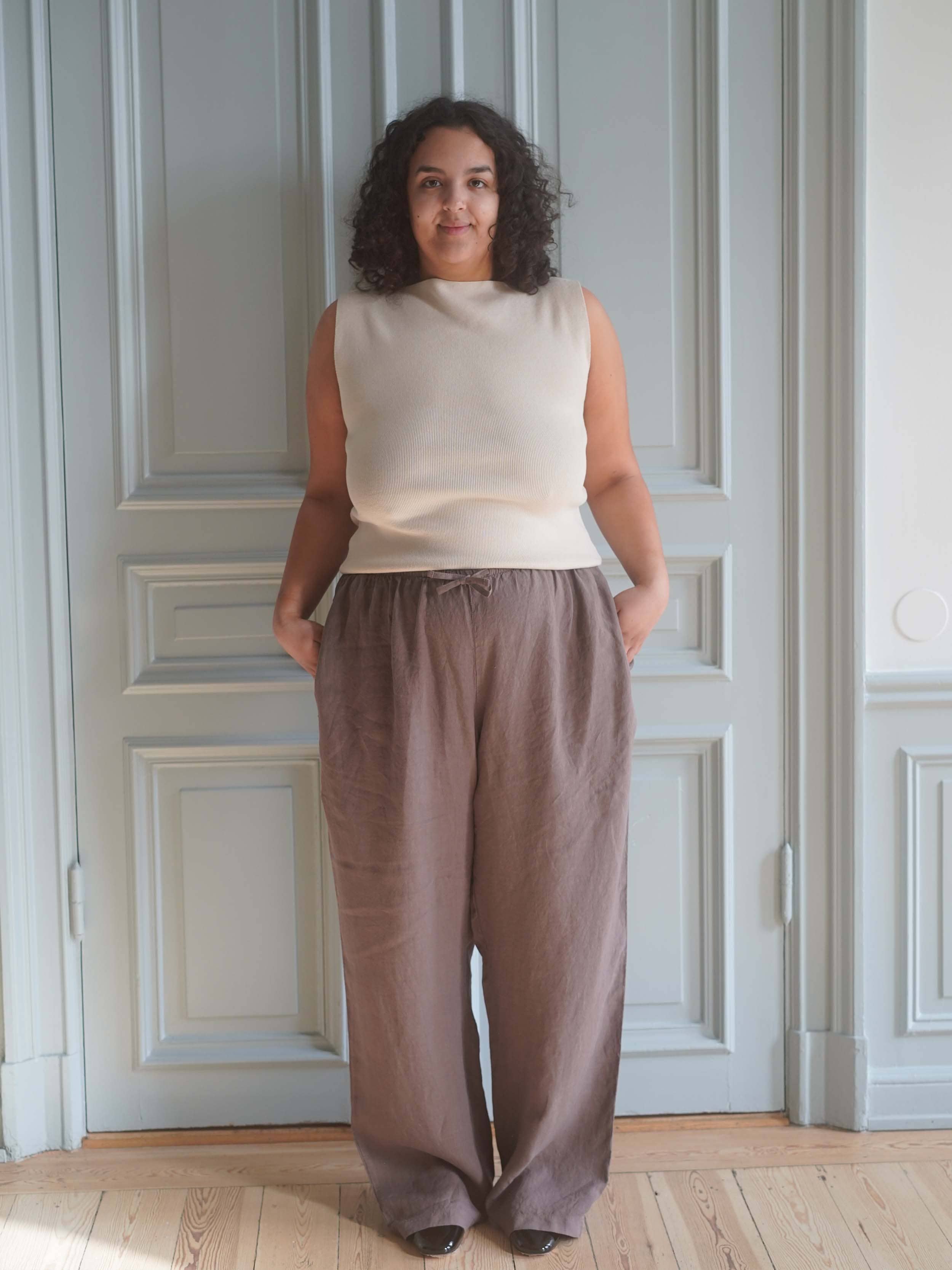 Linen Pants Brown - Brown | Djerf Avenue