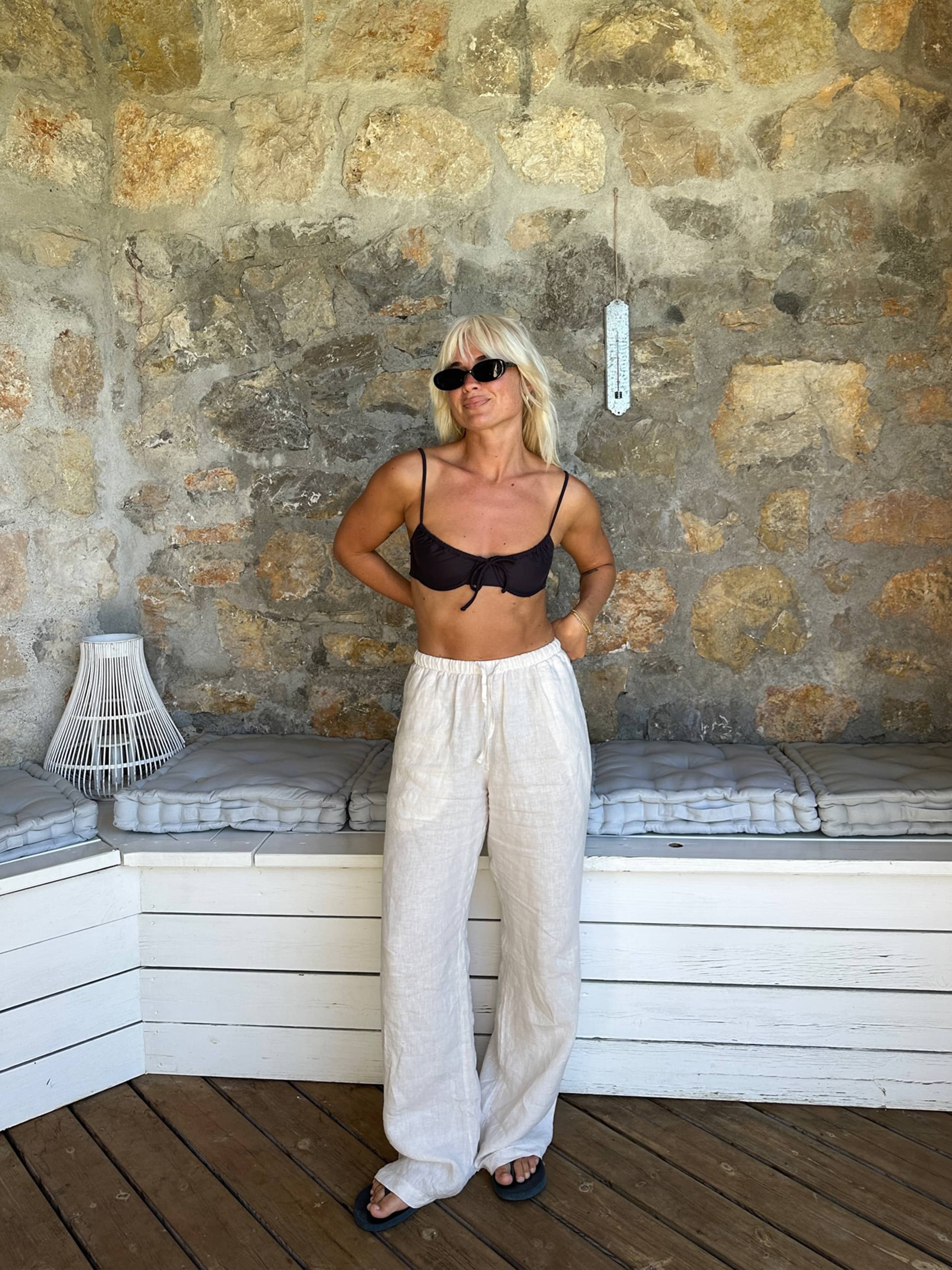 Linen Pants Cream - Cream | Djerf Avenue
