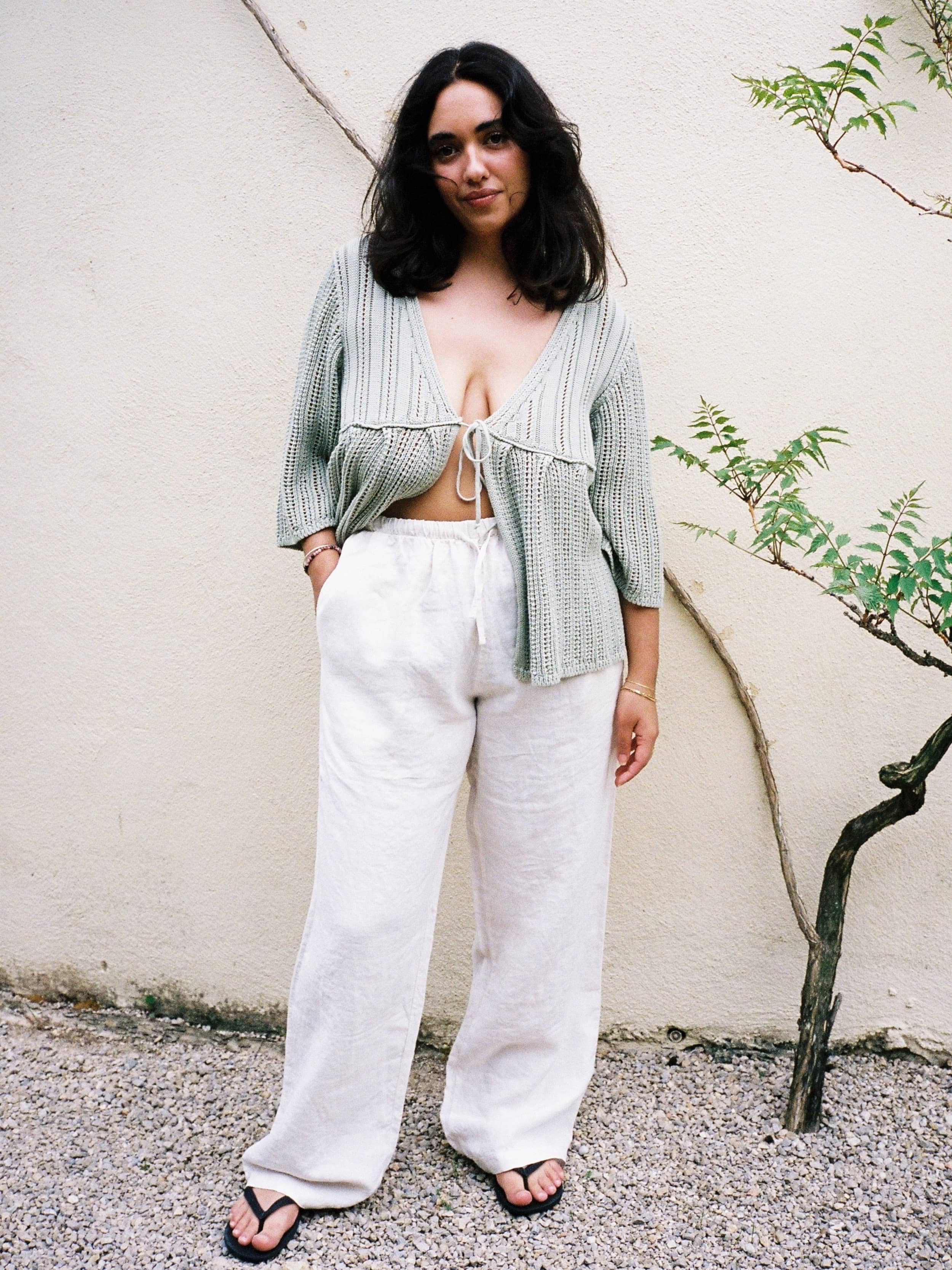 Linen Pants Cream - Cream | Djerf Avenue