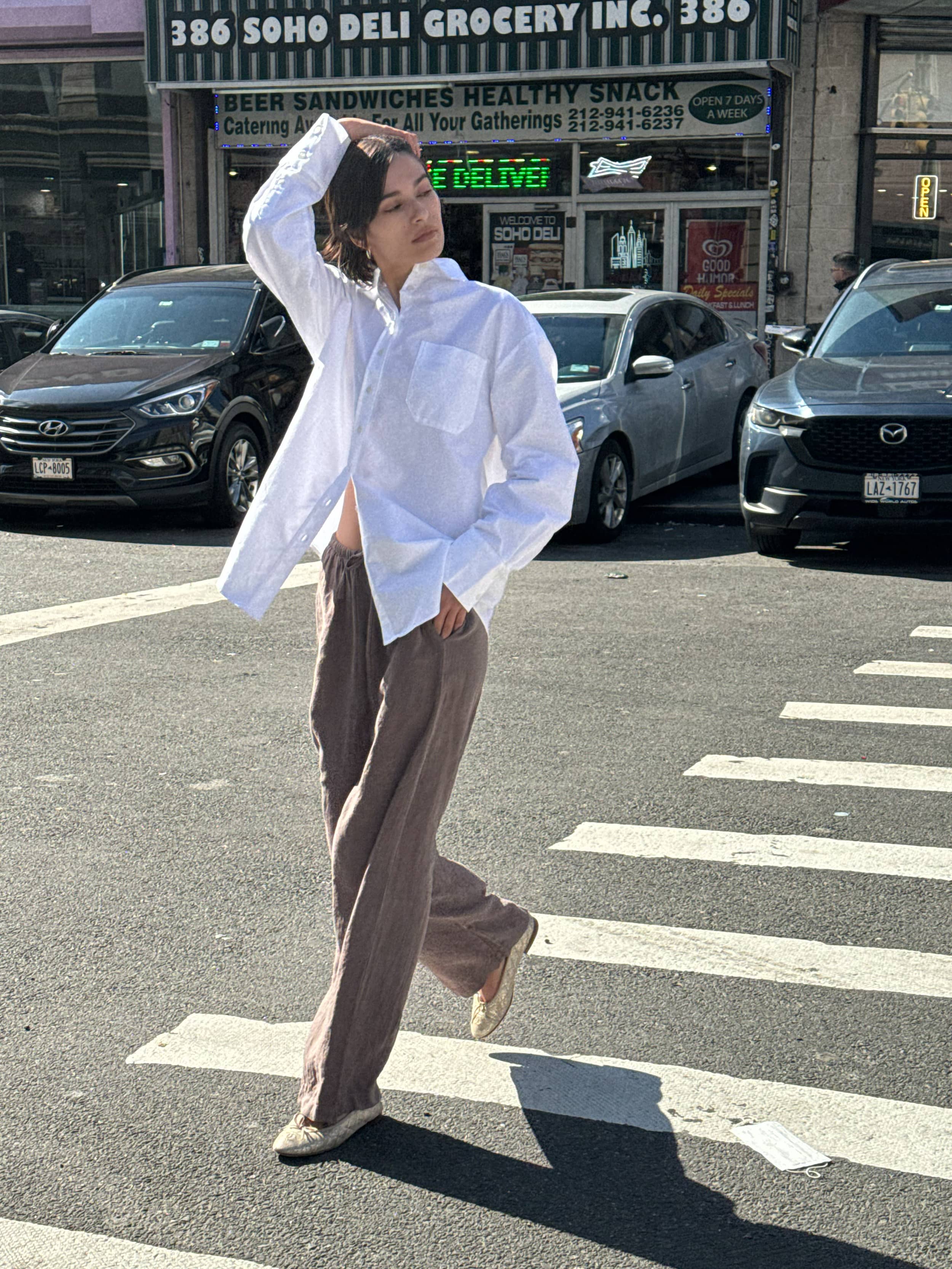 Linen Pants Brown - Tall - Brown | Djerf Avenue