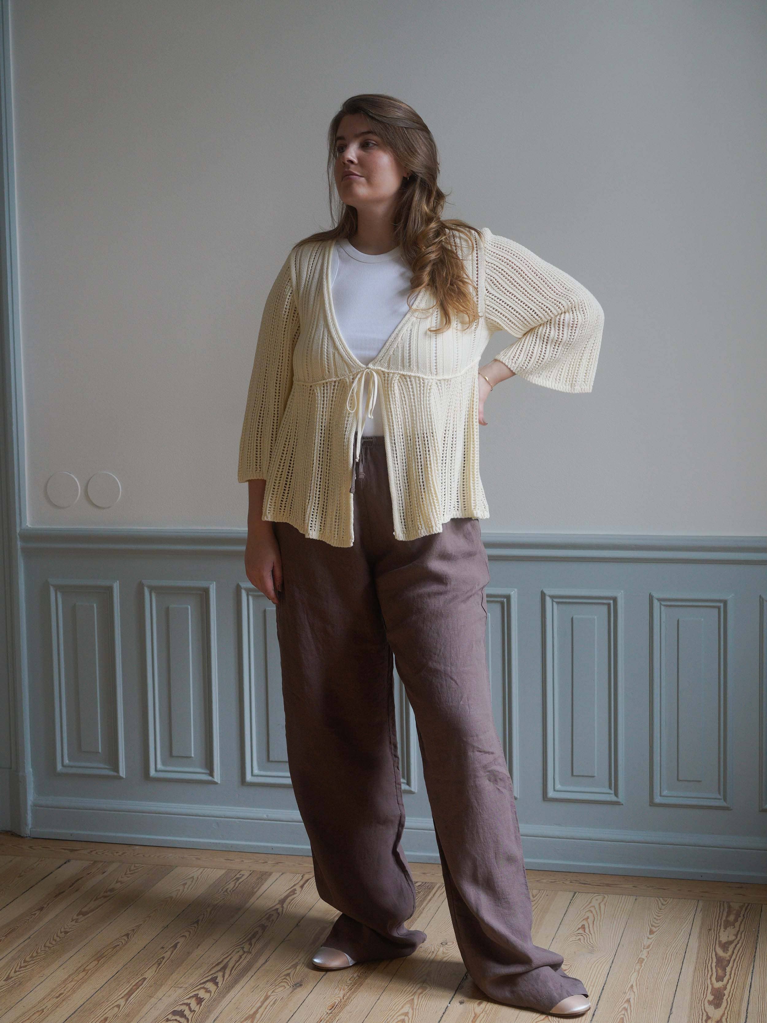 ariesmirage リネンガウン Linen Pants Brown - Tall - Brown | Djerf Avenue