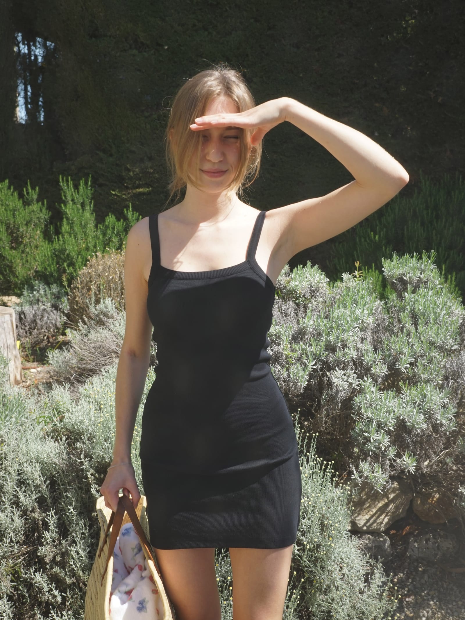 Daily Tank Dress Ribbed Black