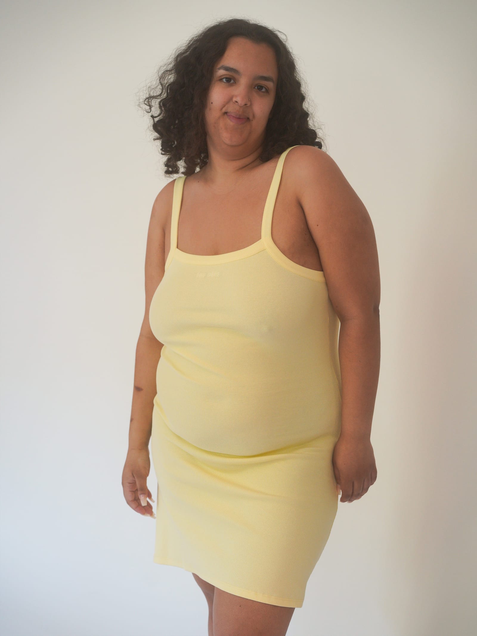 Daily Tank Dress Ribbed Baby Yellow