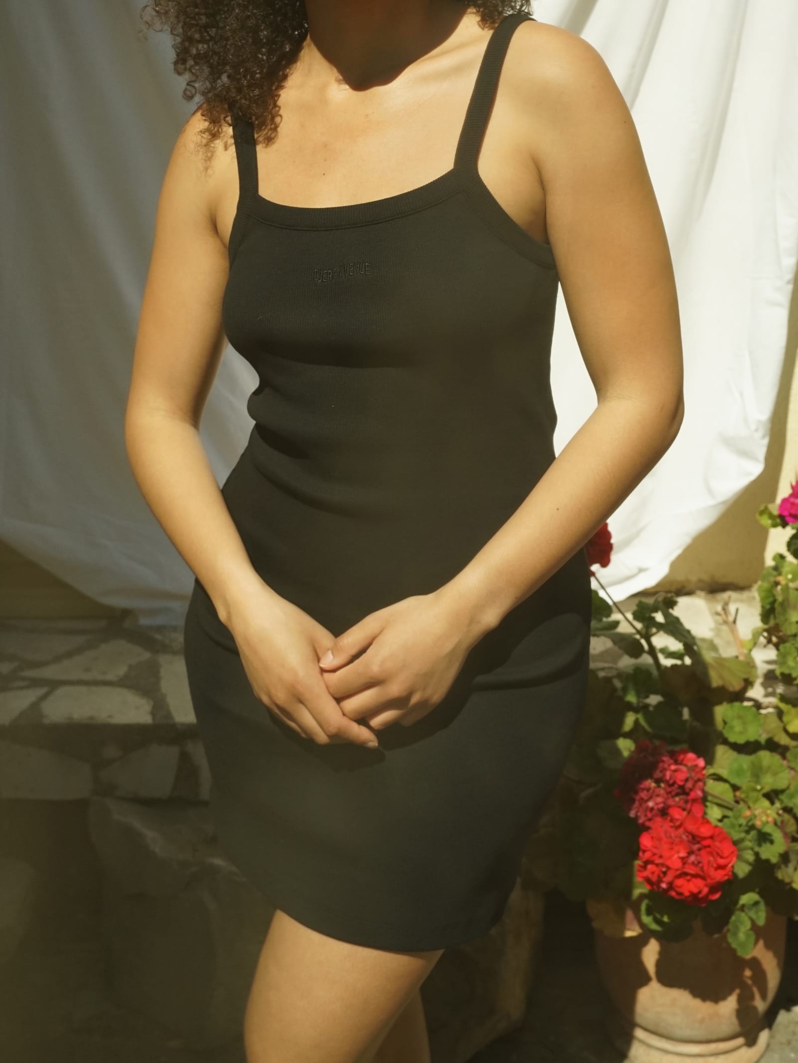 Daily Tank Dress Ribbed Black