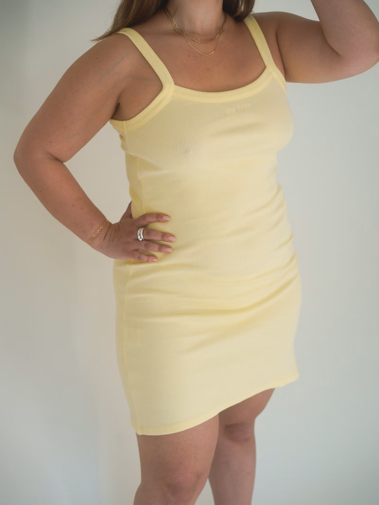 Daily Tank Dress Ribbed Baby Yellow