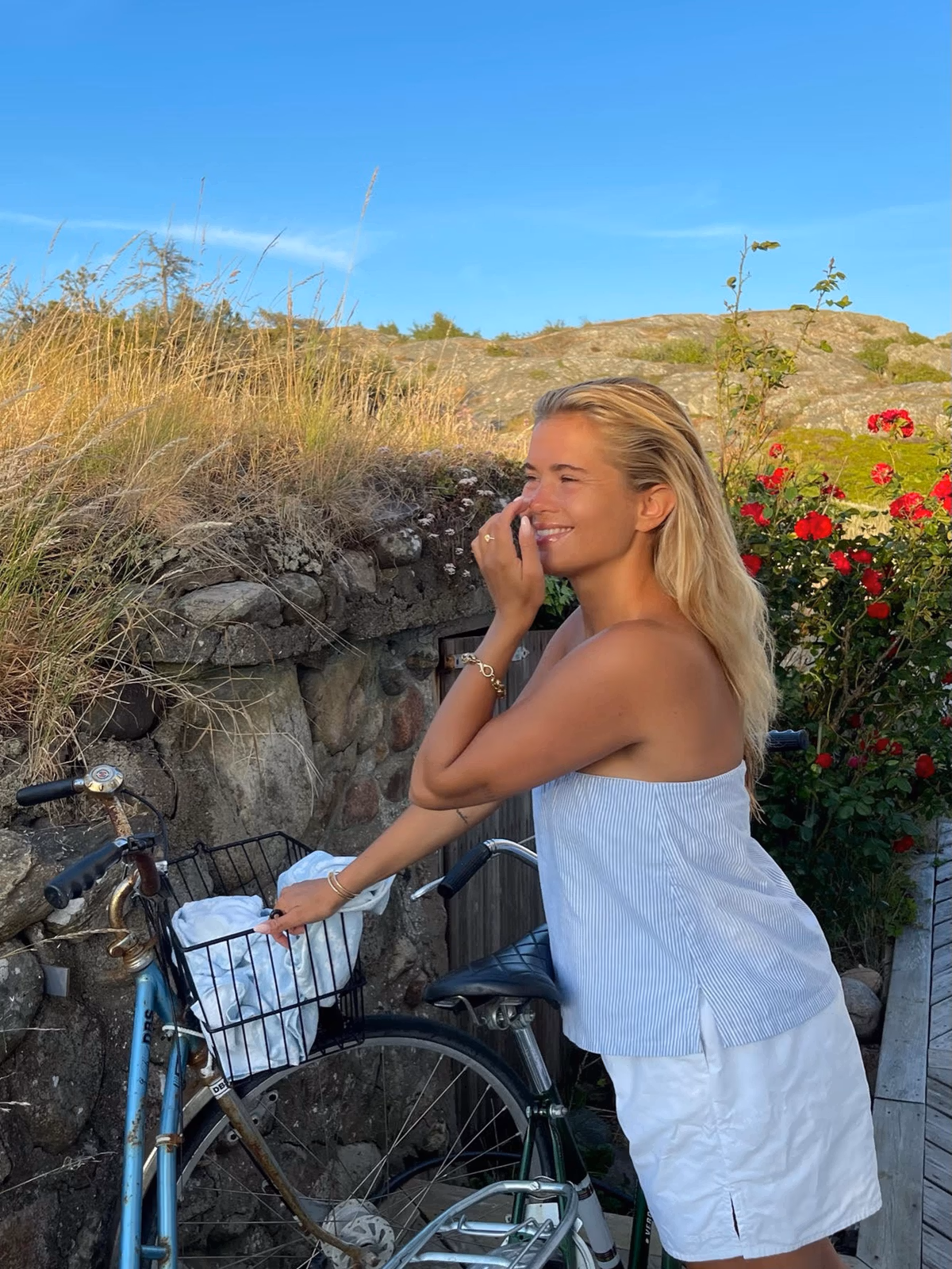 Breezy Tube Top Blue Stripe