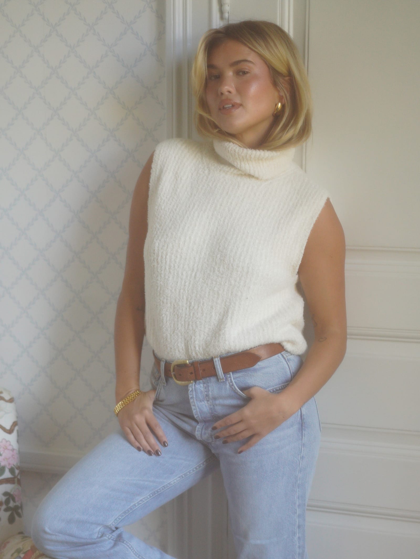 Turtleneck Top Cream