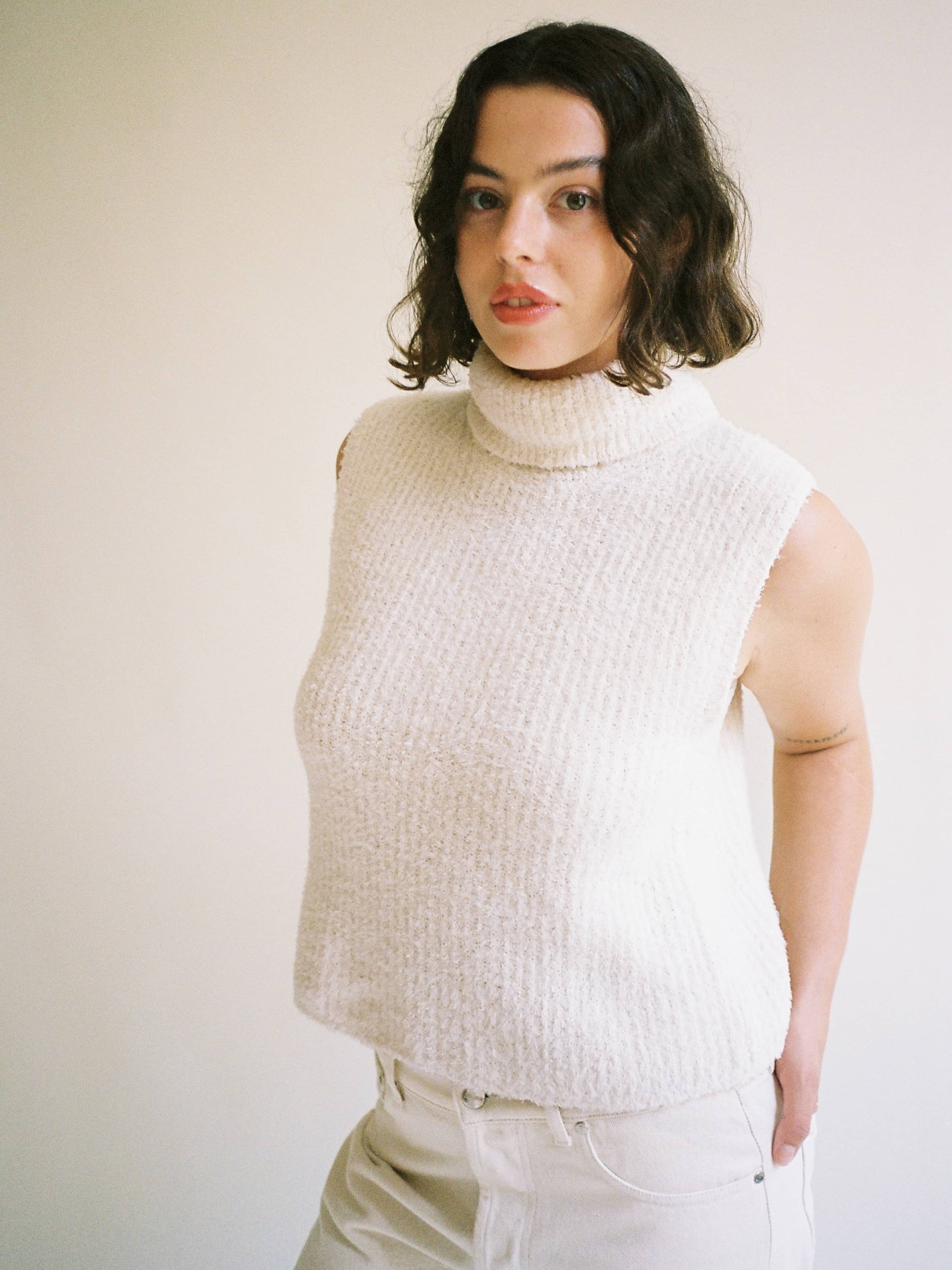 Turtleneck Top Cream - Cream | Djerf Avenue