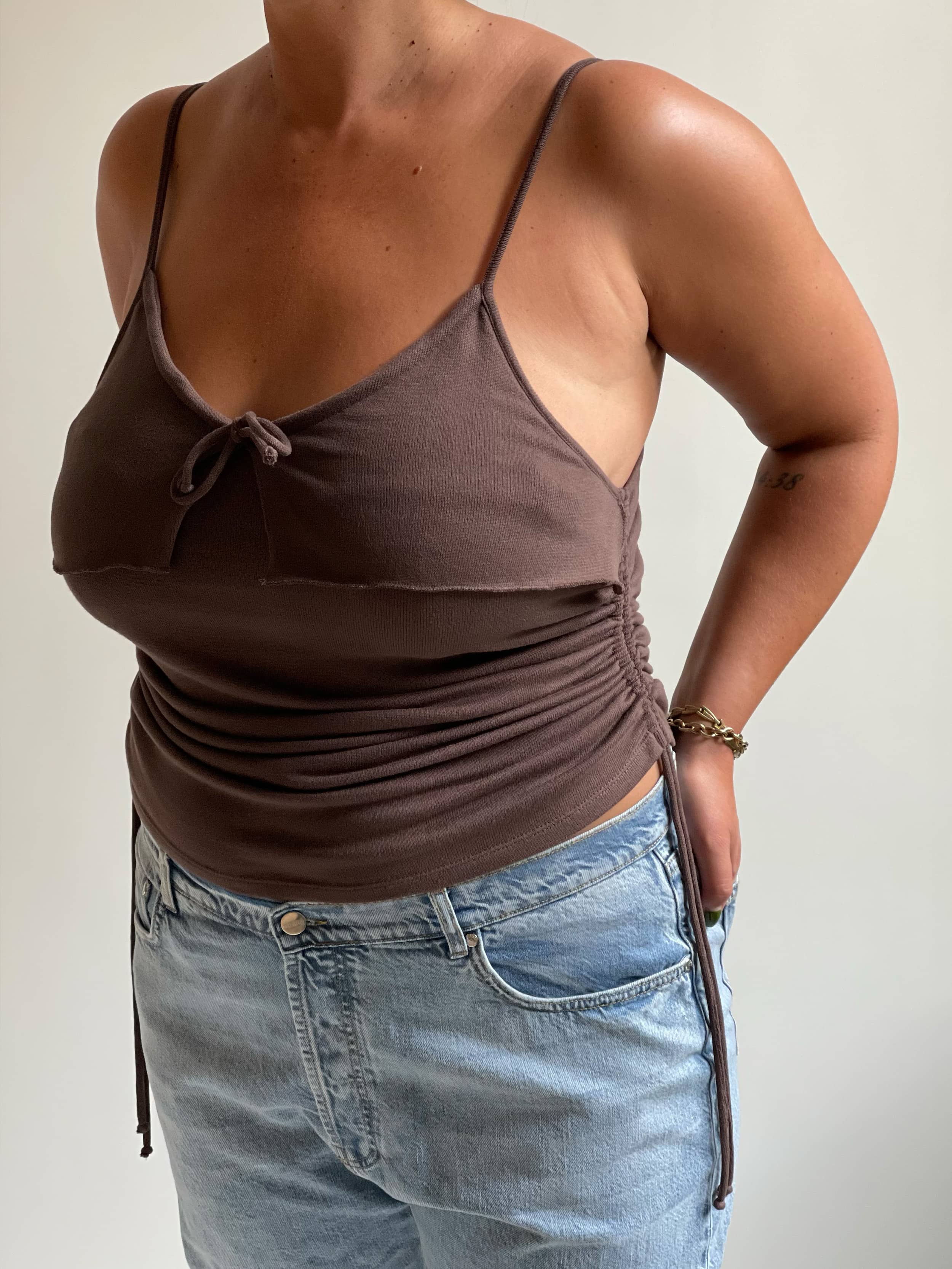 Morena Tank Top Brown - Brown | Djerf Avenue