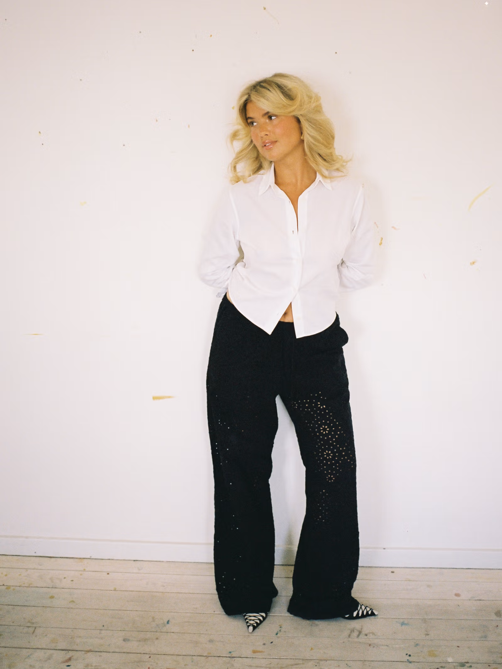 Broderie Anglaise Pants Black