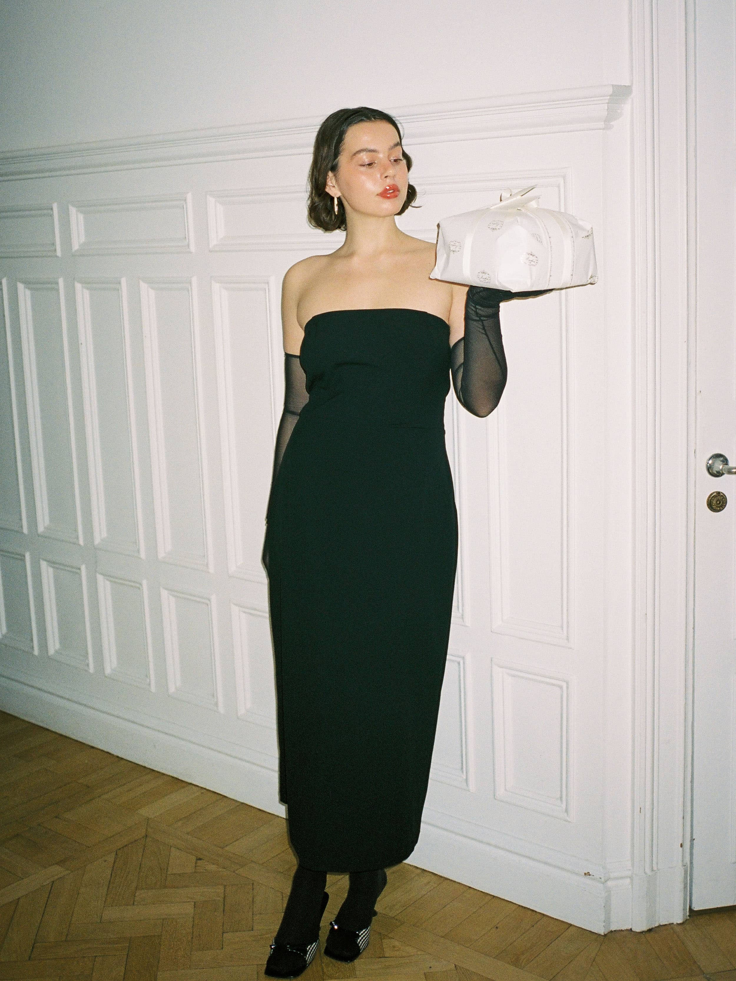 black tube dress midi Can't Look Away Tube Midi Dress main image 0