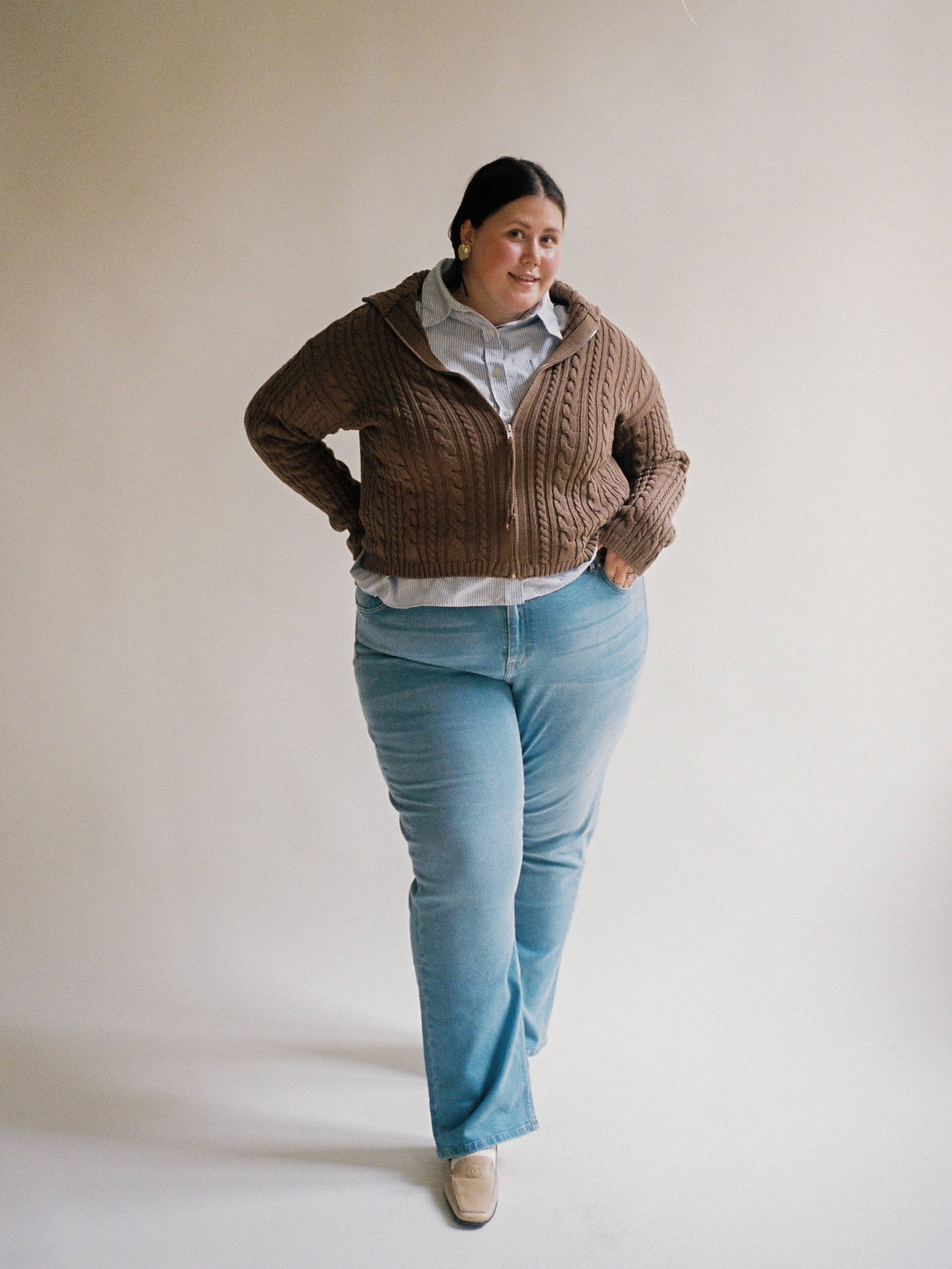 Ready Set Go Cardigan Brown - Brown | Djerf Avenue