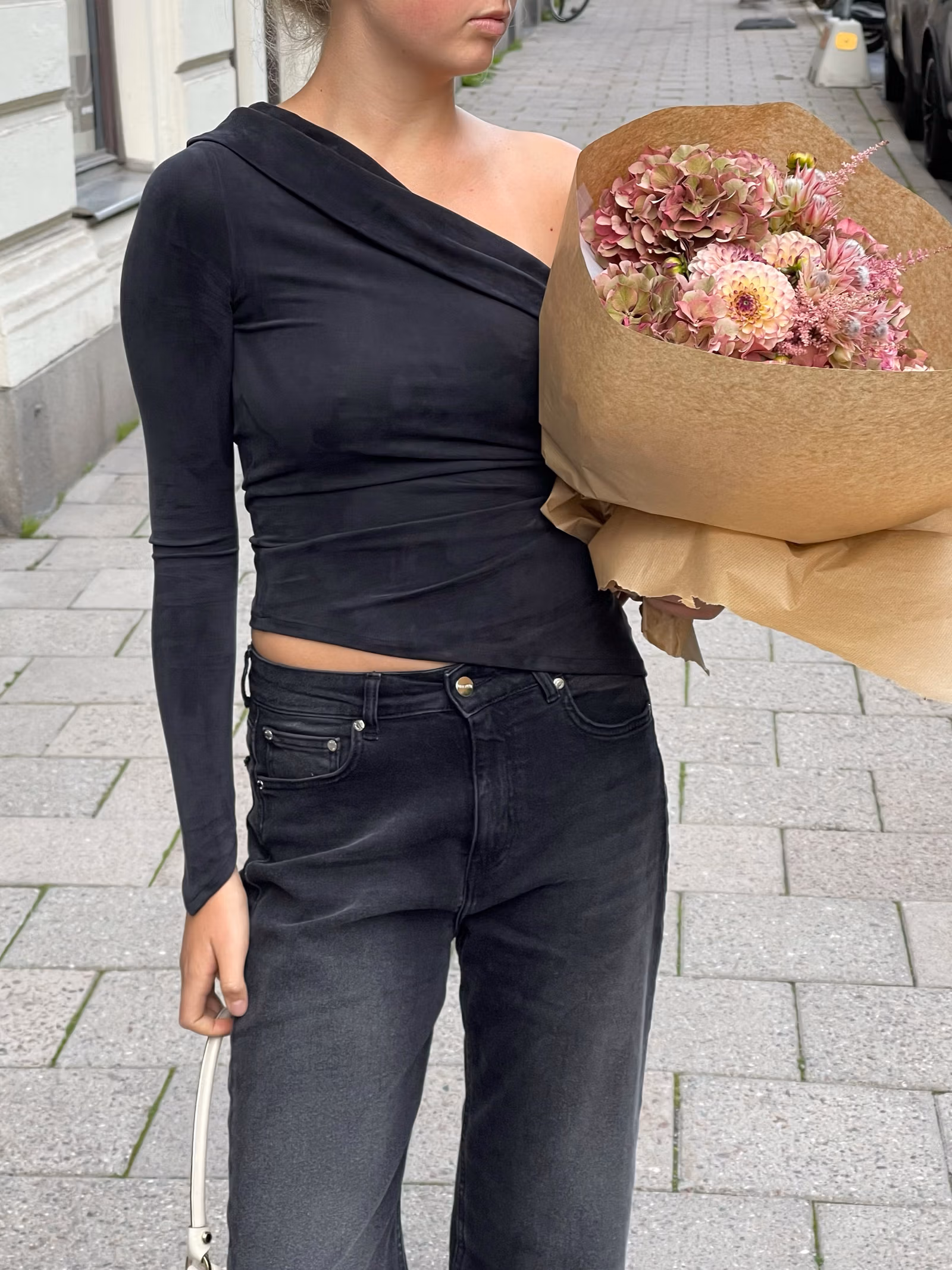 Midnight One Shoulder Top Ash