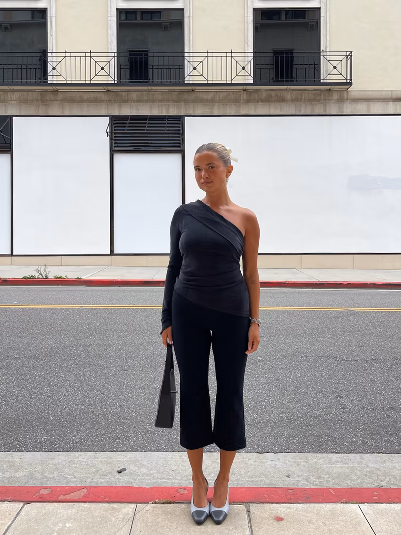 Midnight One Shoulder Top Ash