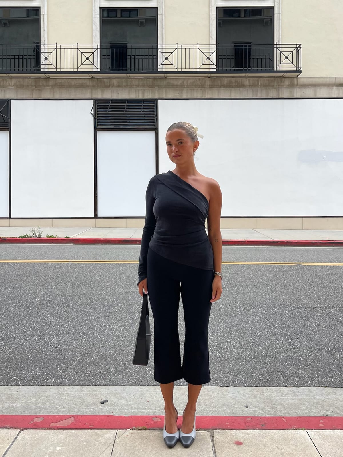 Midnight One Shoulder Top Ash