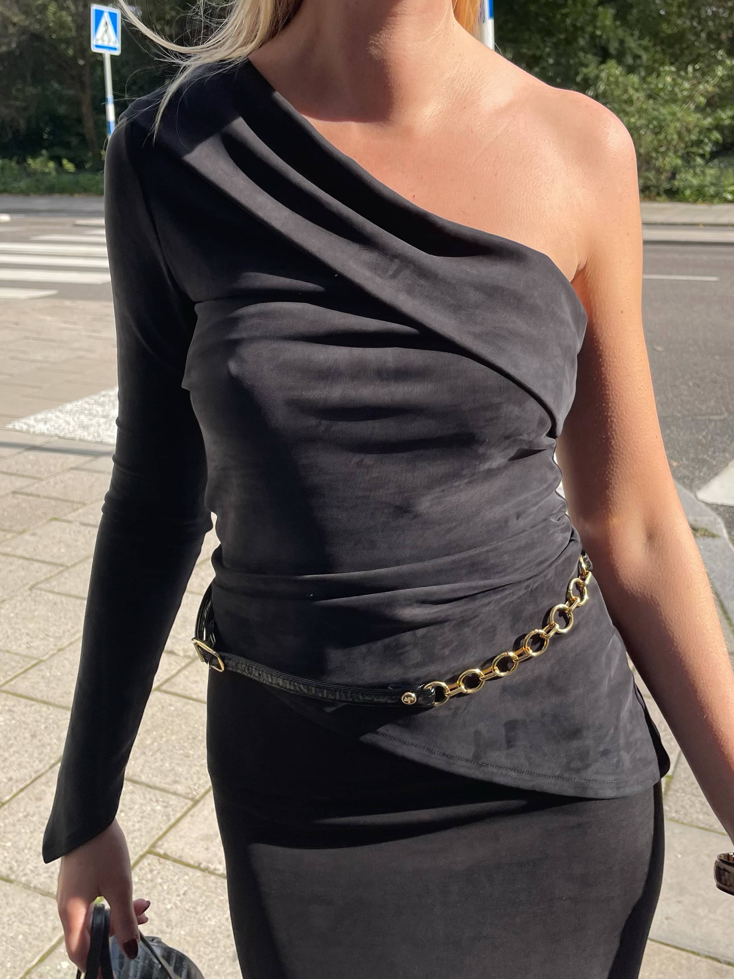 Z*様 Djerf Avenue トップス Midnight One Shoulder Top Ash - Ash | Djerf Avenue