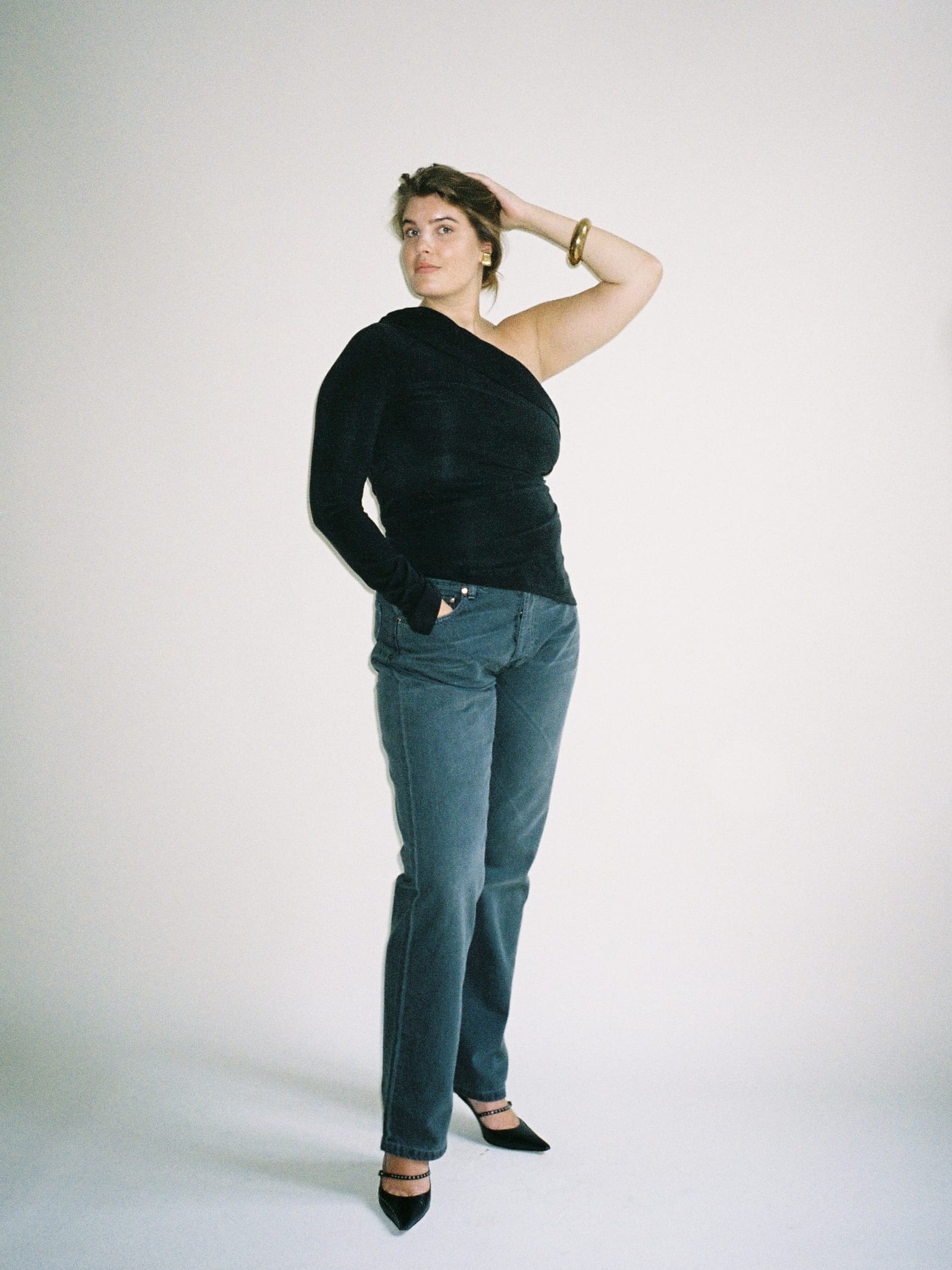 Midnight One Shoulder Top Ash