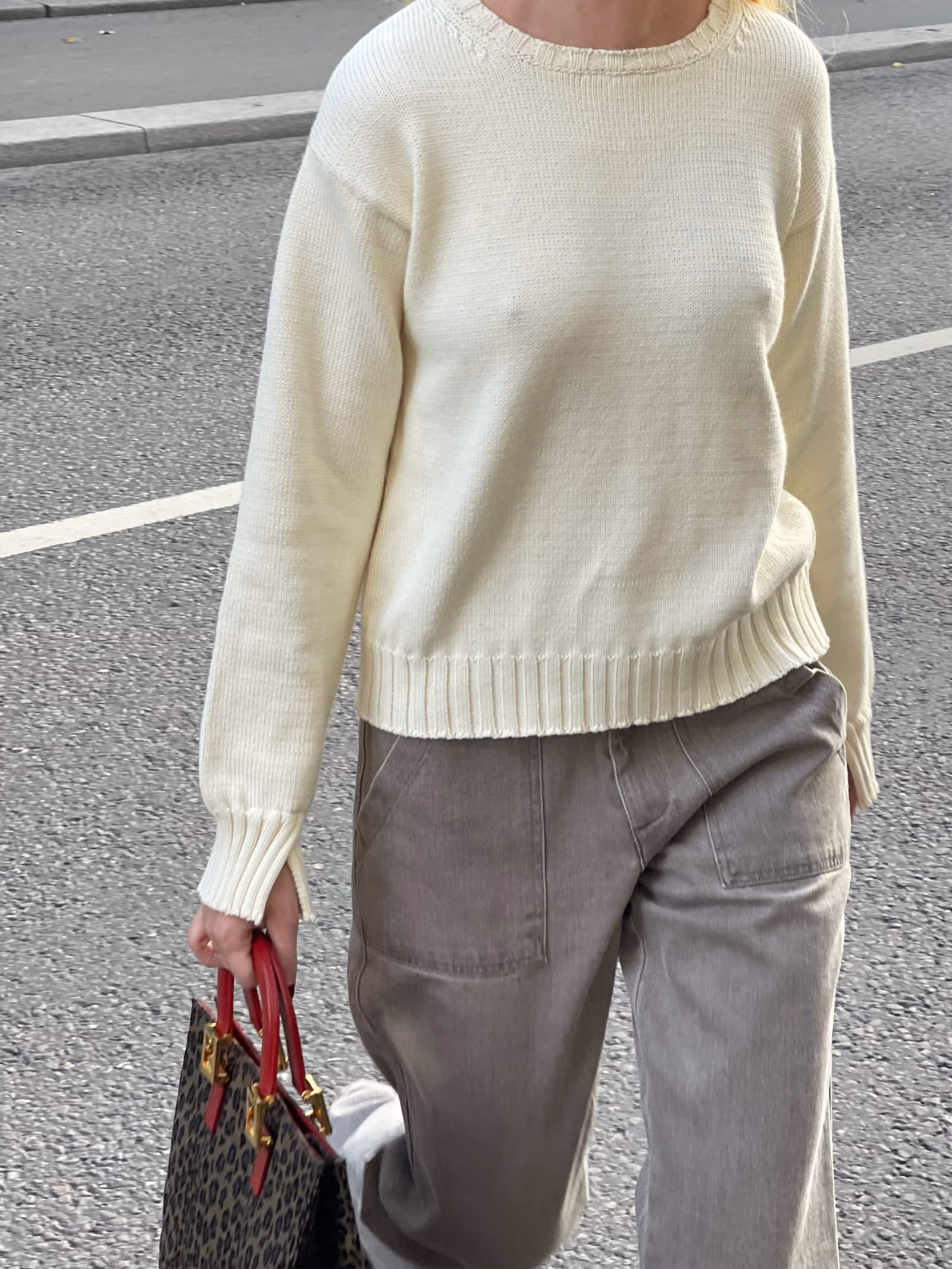 Heavy Crewneck Sweater Cream