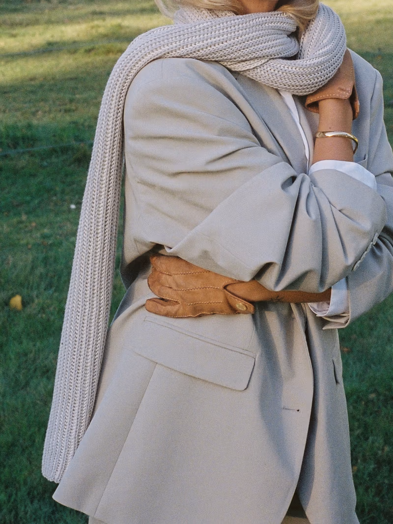 Contrast Scarf Beige