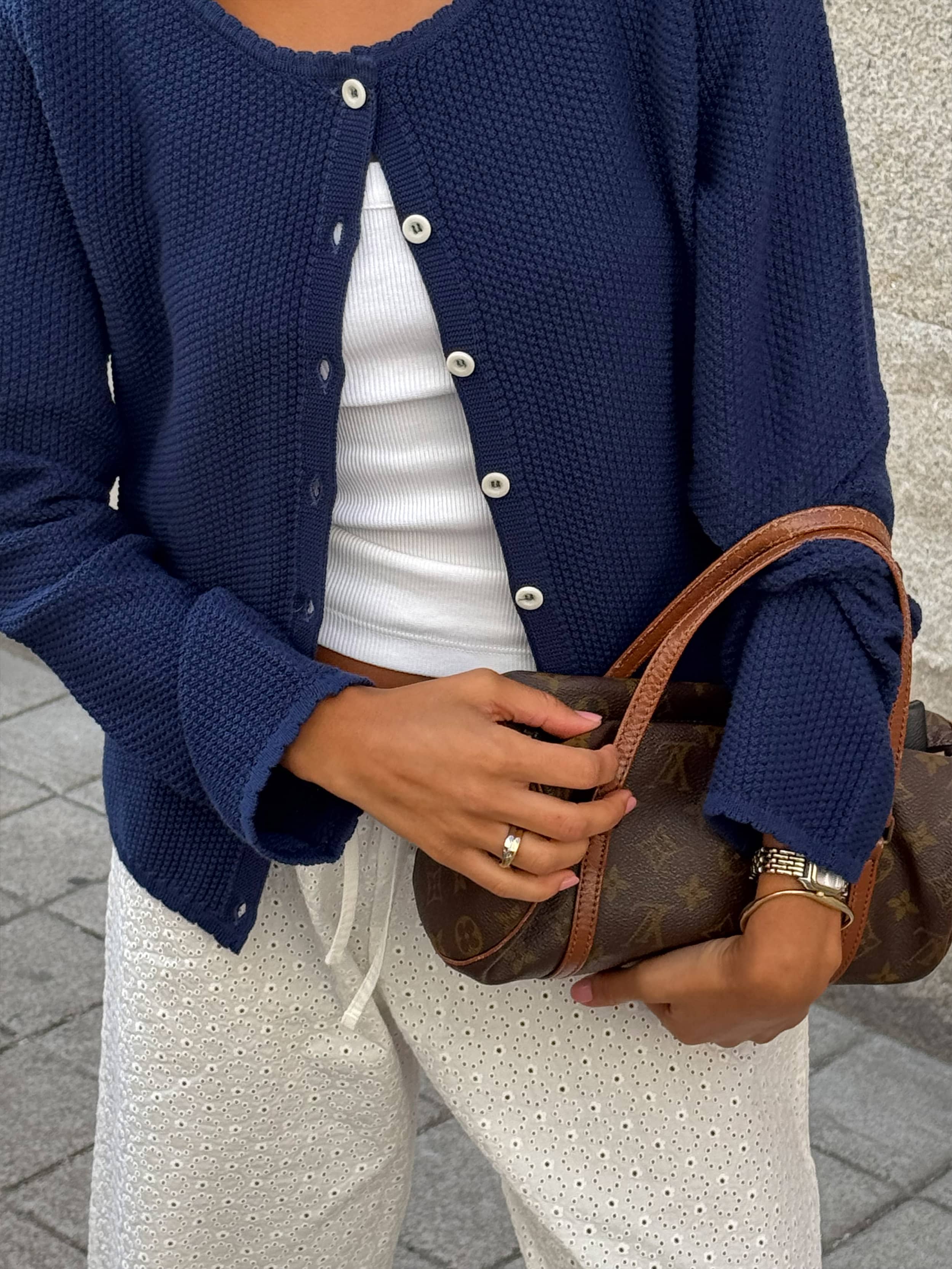 Amorini Cardigan Dark Blue - Dark blue | Djerf Avenue