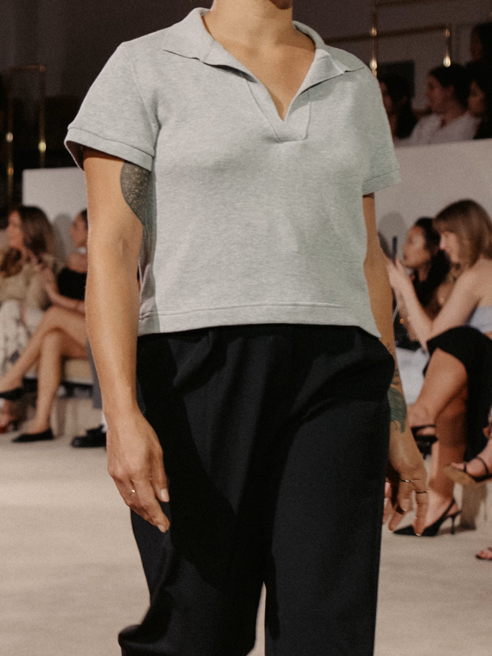 Remake Getaway Short Sleeve Top Grey Melange