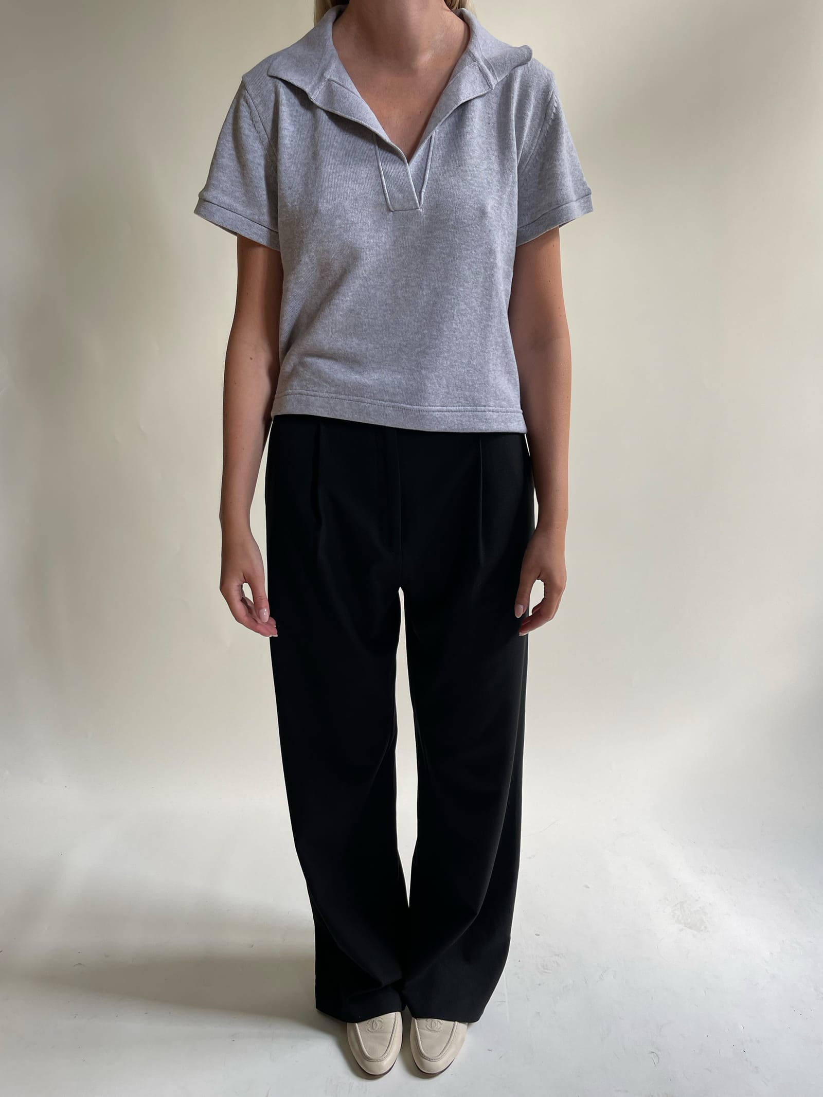 Remake Getaway Short Sleeve Top Grey Melange