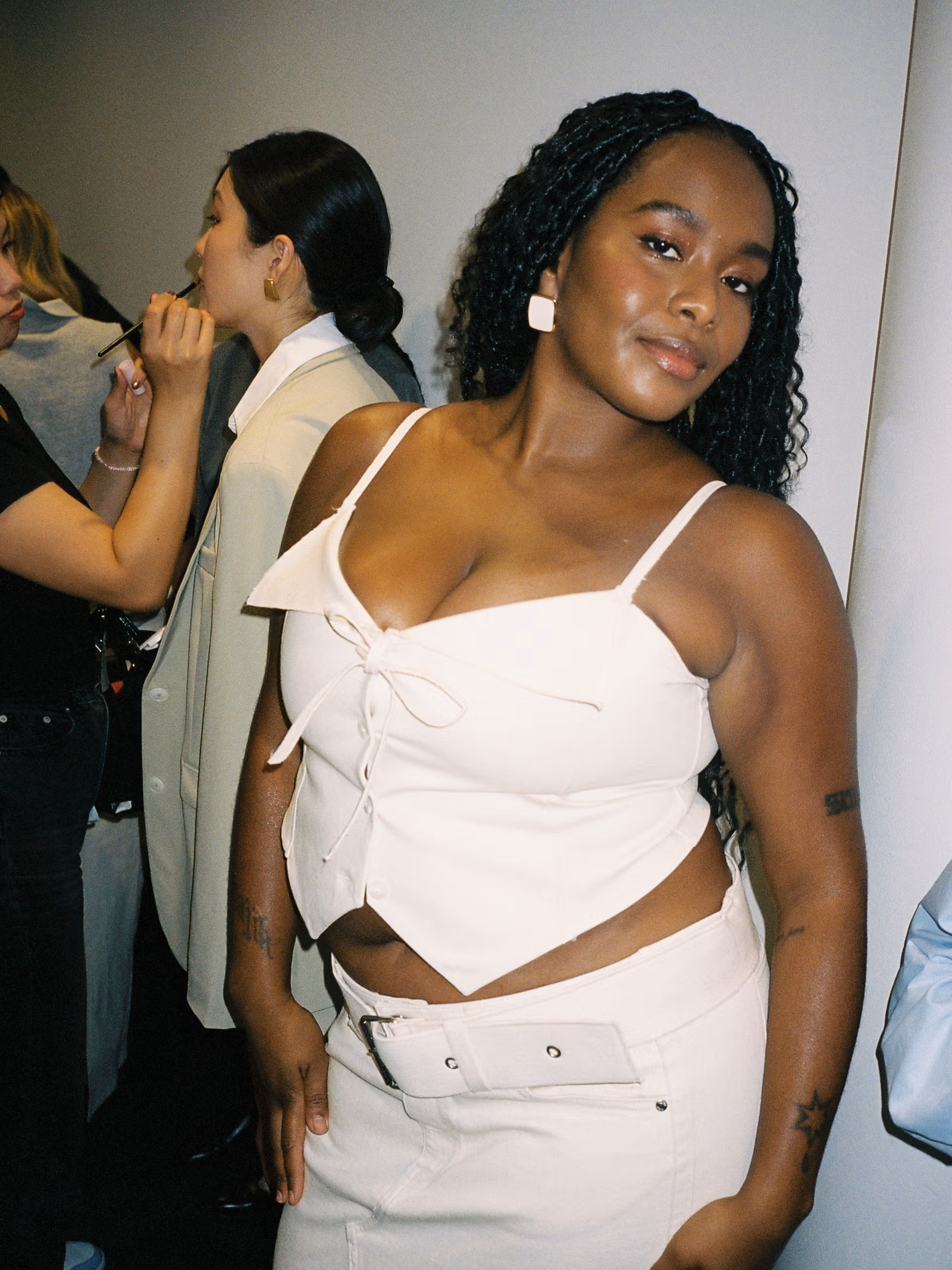 Remake Denim Top Cream