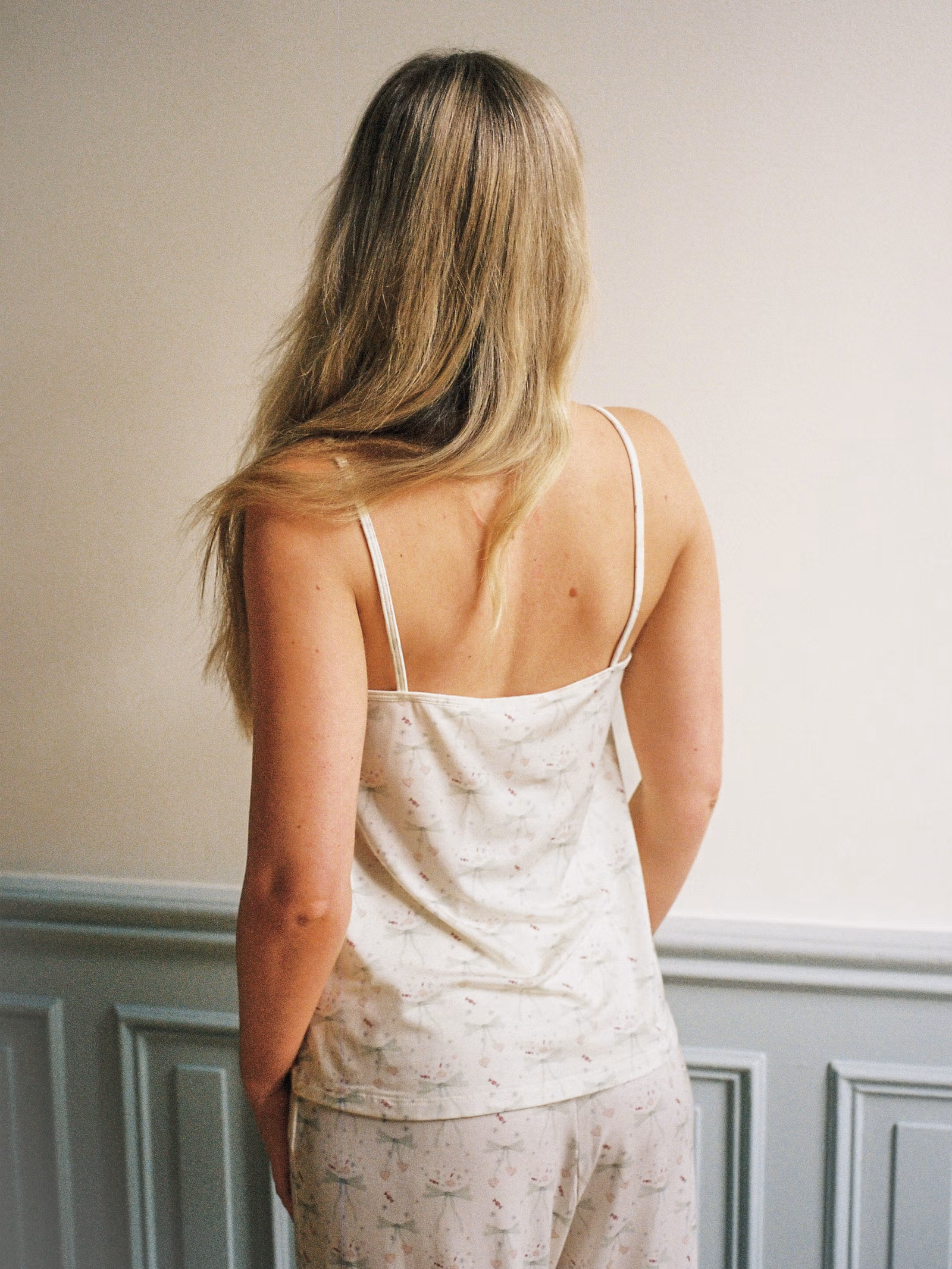 Go Slow Ruffle Strap Top Holiday Bow