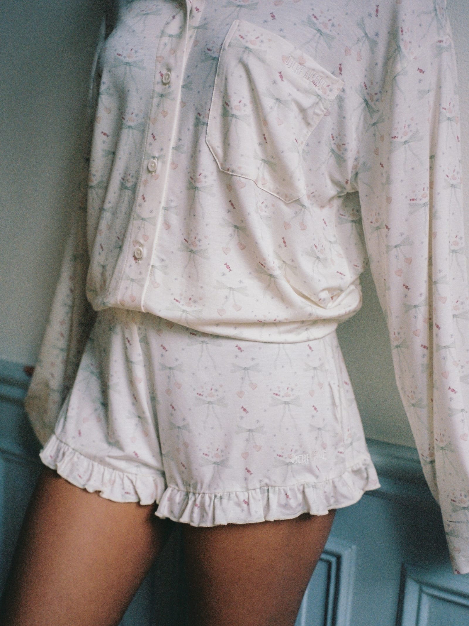 Go Slow Ruffle Shorts Holiday Bow